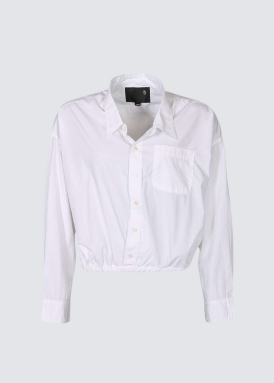 Crossover Bubble Shirt, Weiß, Hemd