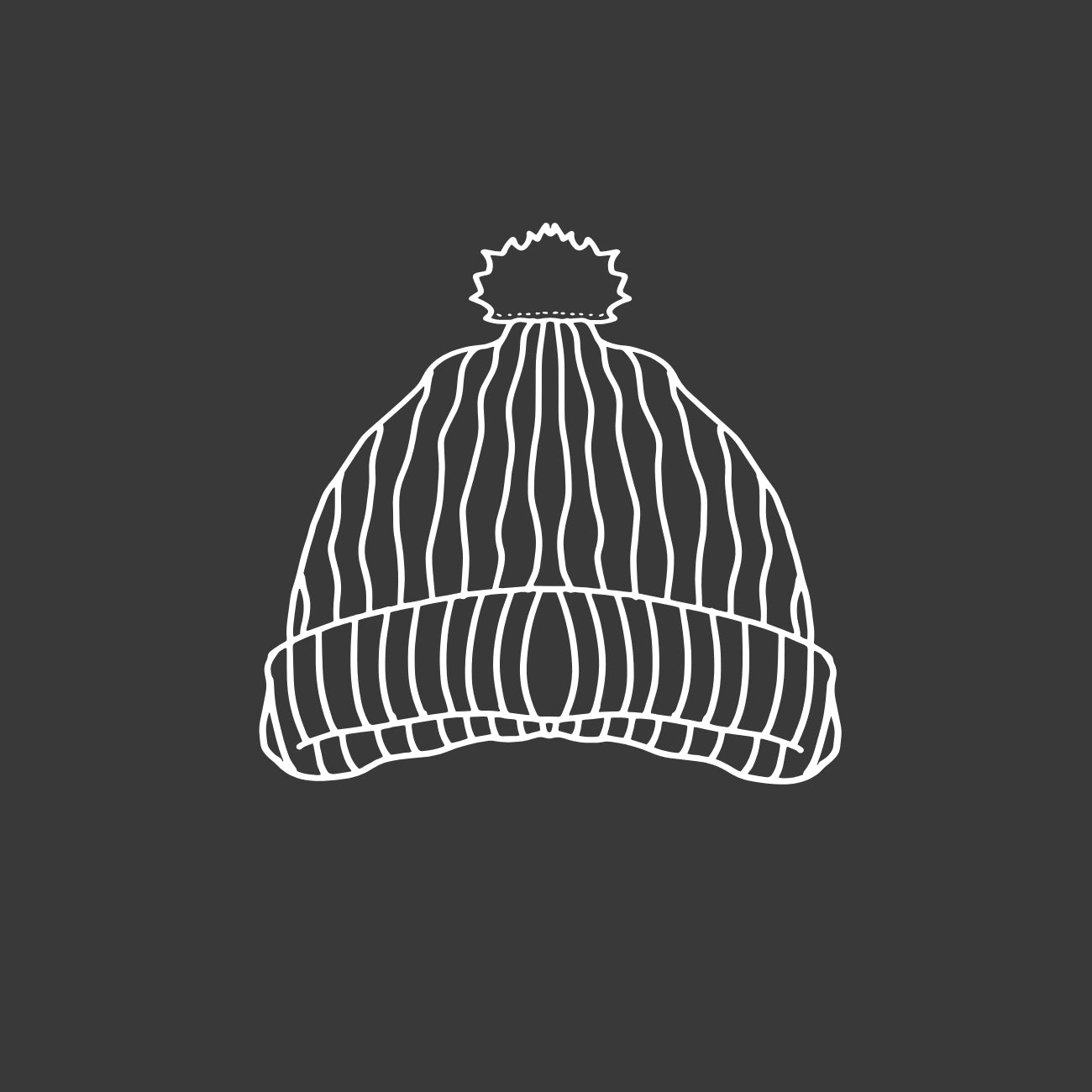Mützen Symbol Outlines in Weiß auf Schwarzem Grund