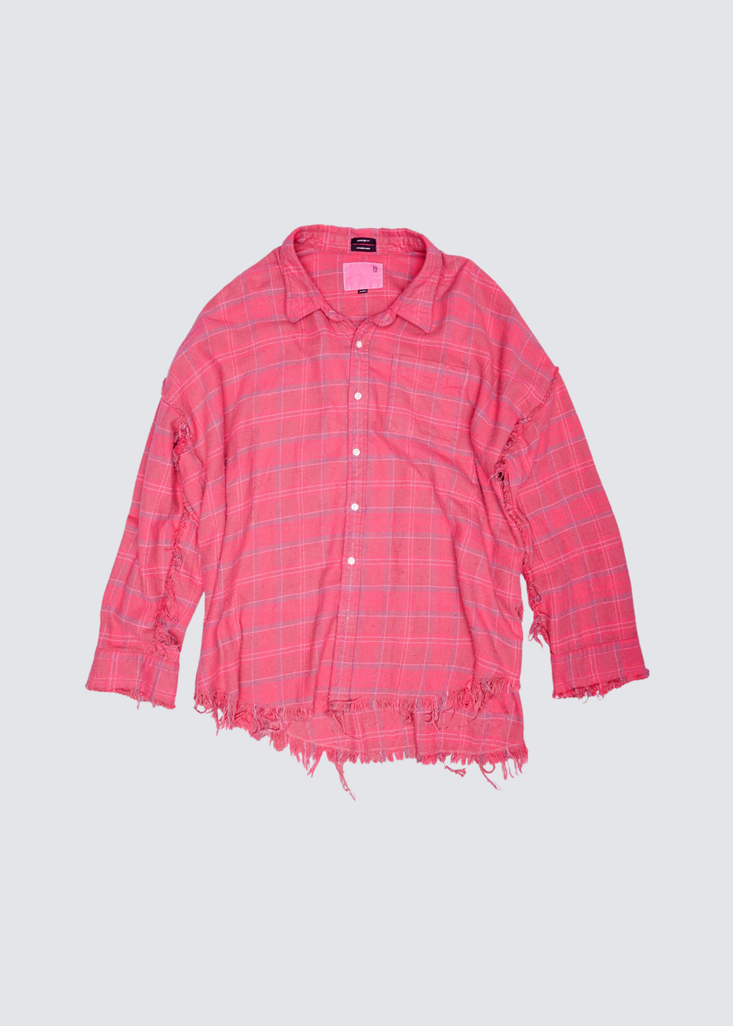 Shredded-Seam-Drop, Rasberry Plaid, Hemd