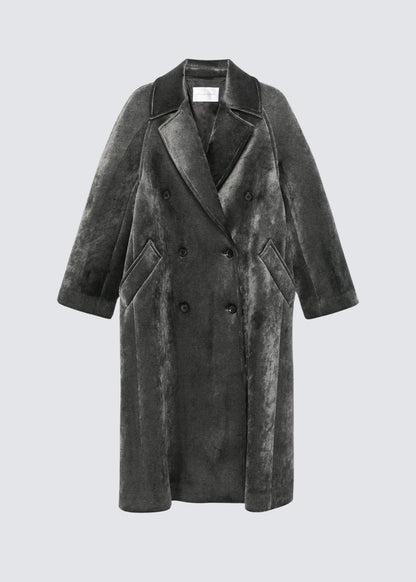 Chiran, Midnight, Oversized Double Breasted Trench Coat 