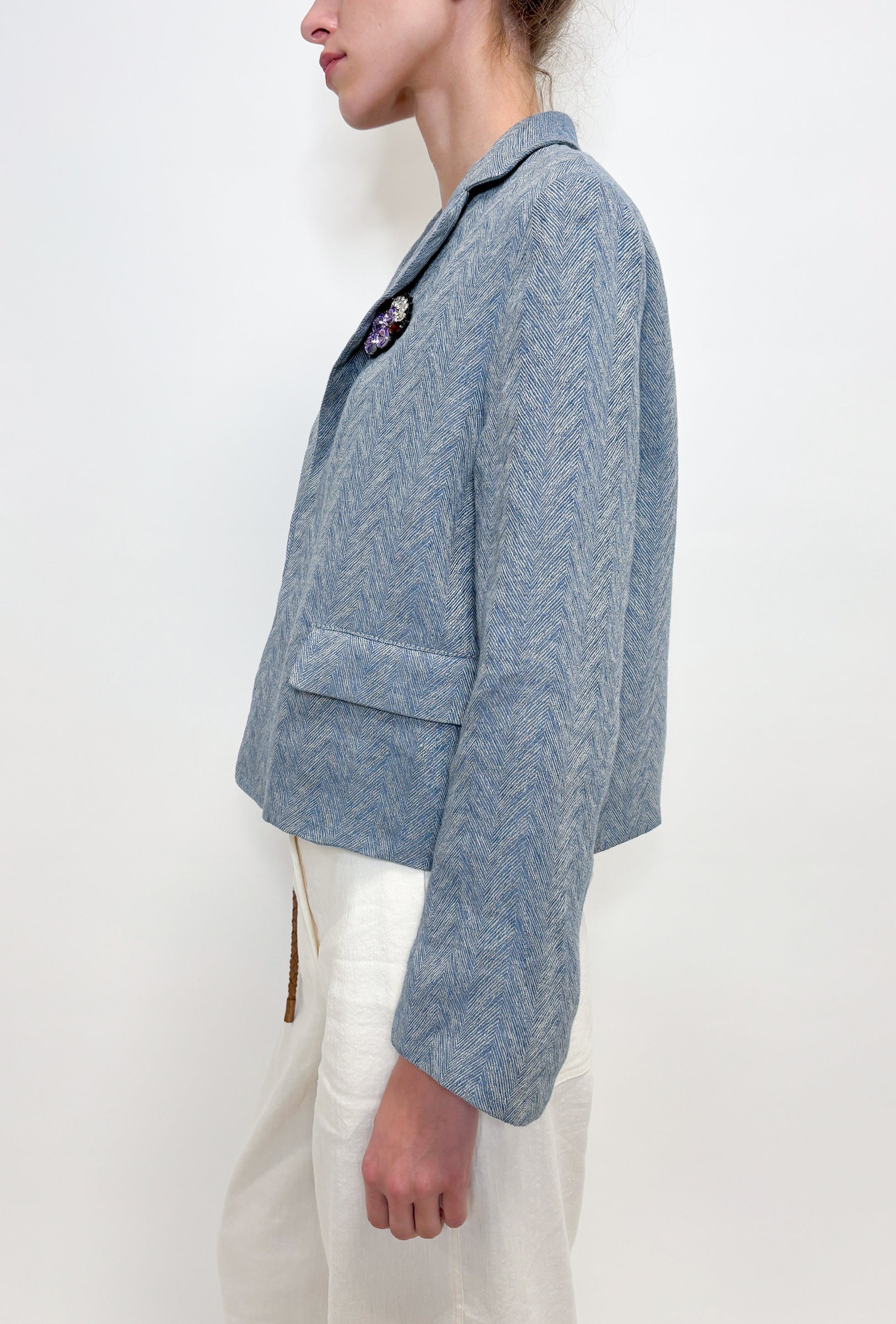 Odeeh, Fancy Herringbone, Foggy Blue, Jacke