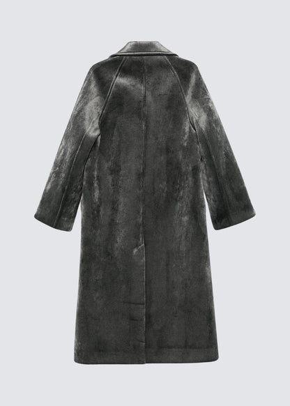 Chiran, Midnight, Oversized Double Breasted Trench Coat 