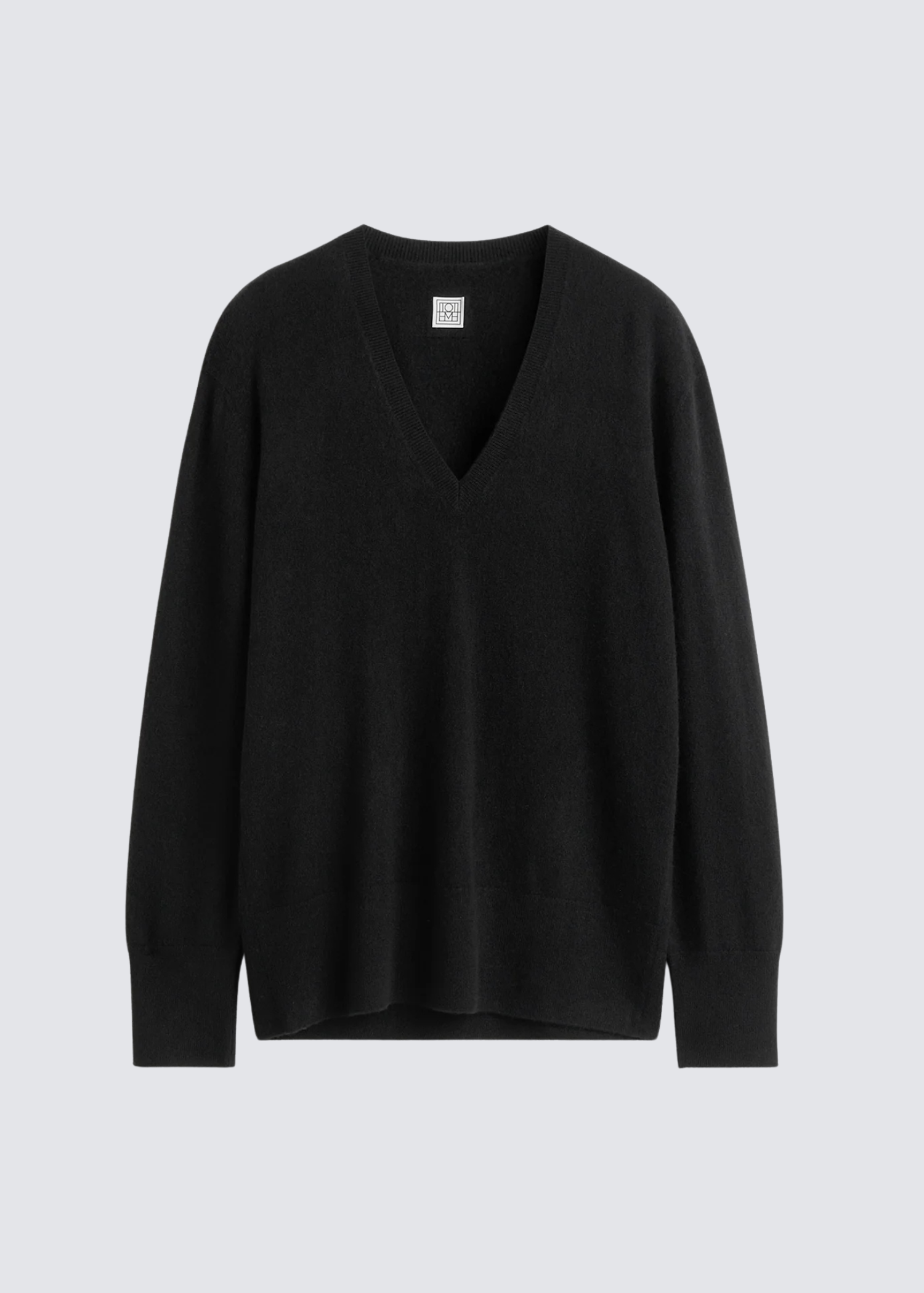 V-Neck Knit, Black, Pullover