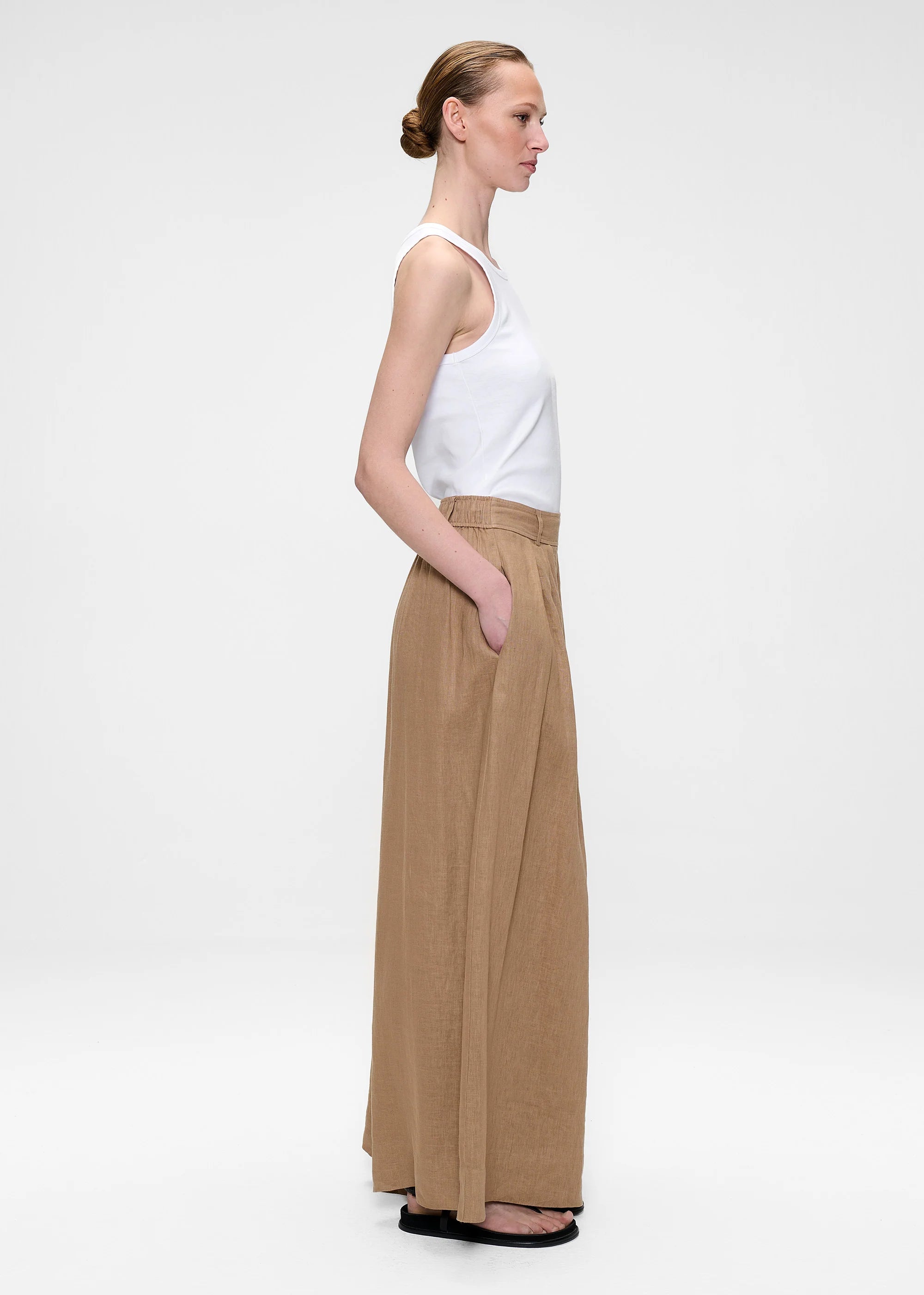 Washed Linen, Café au Lait, Hose