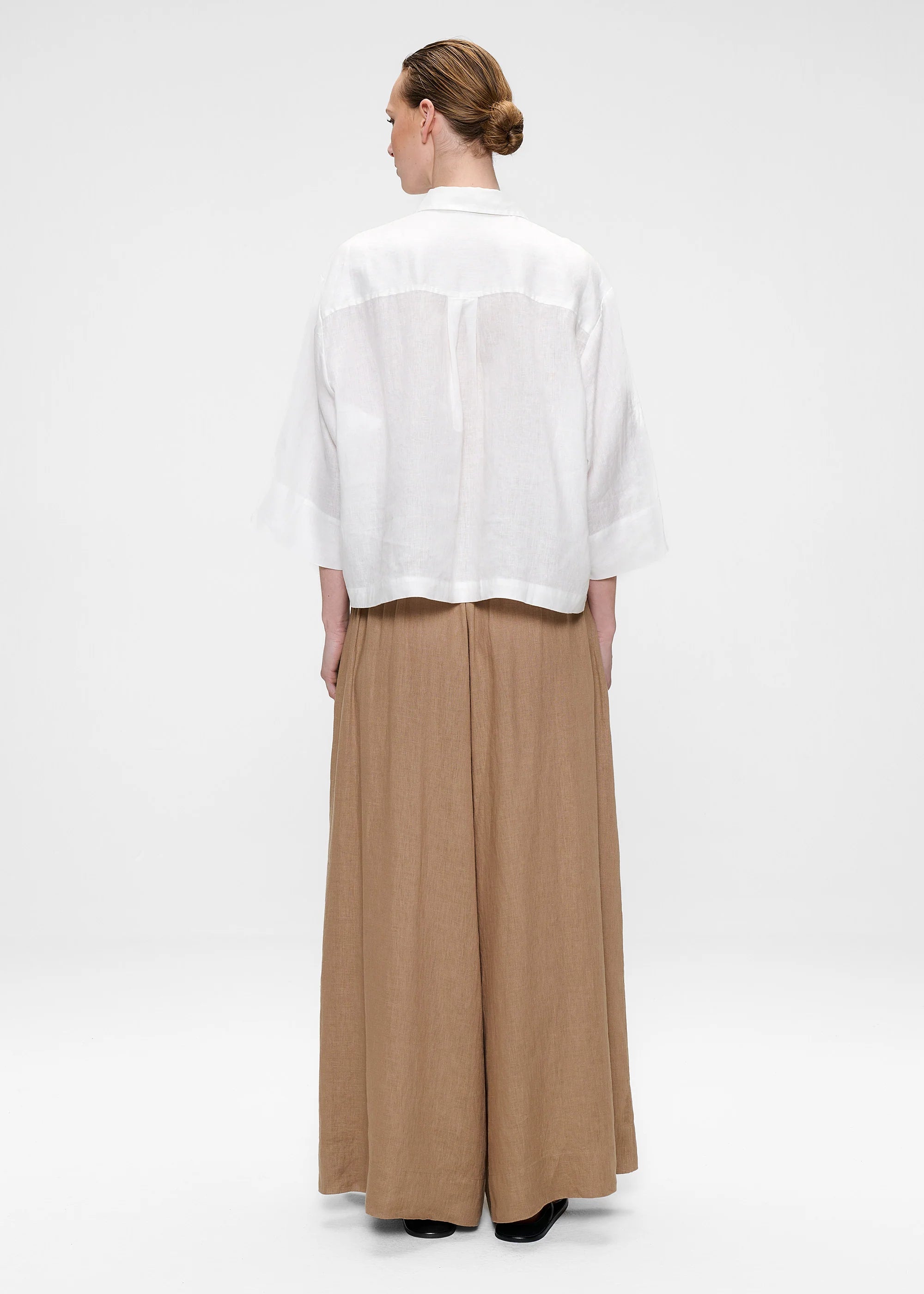 Washed Linen, White, Bluse