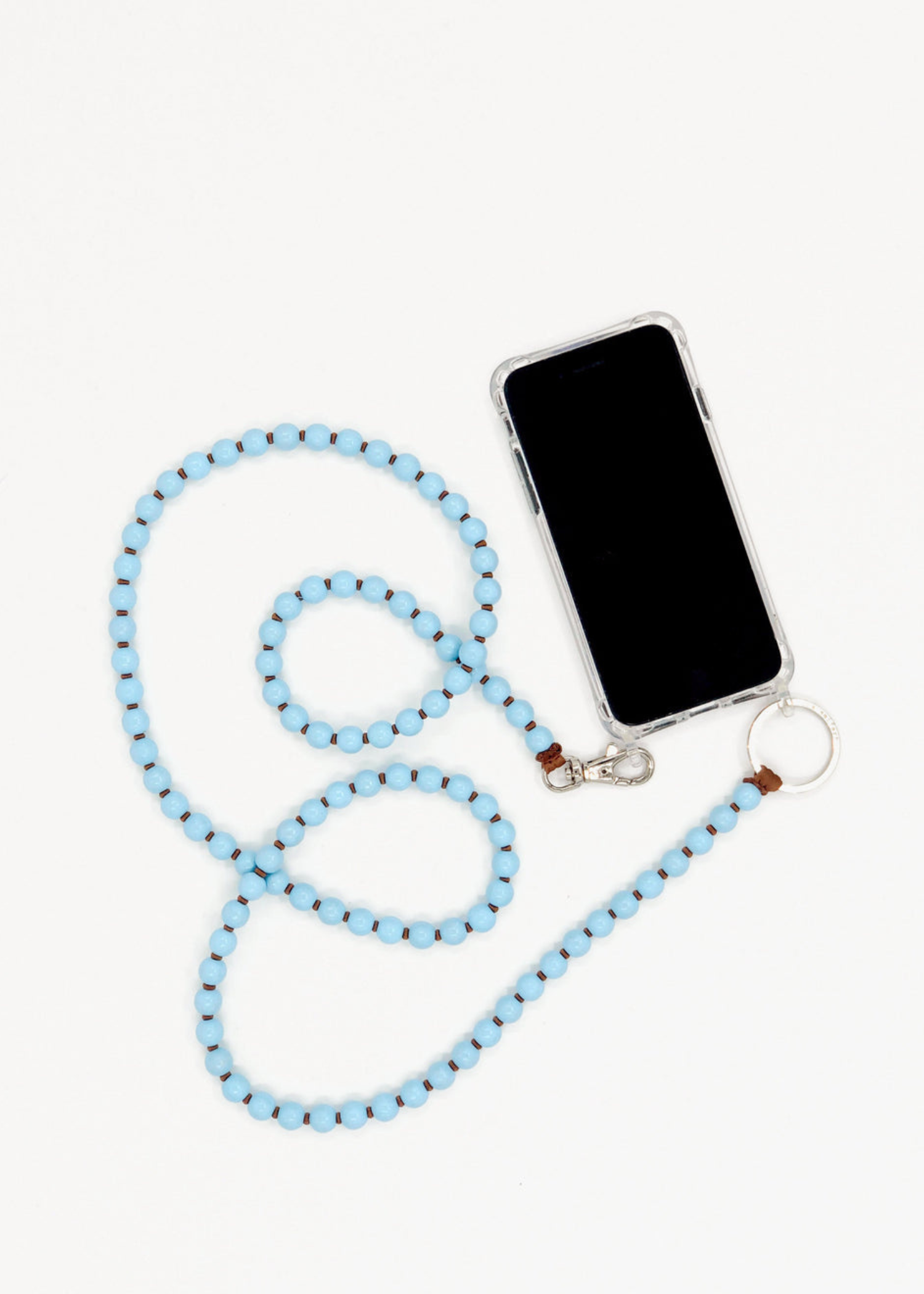 Handykette Pastel Blue / Mocca