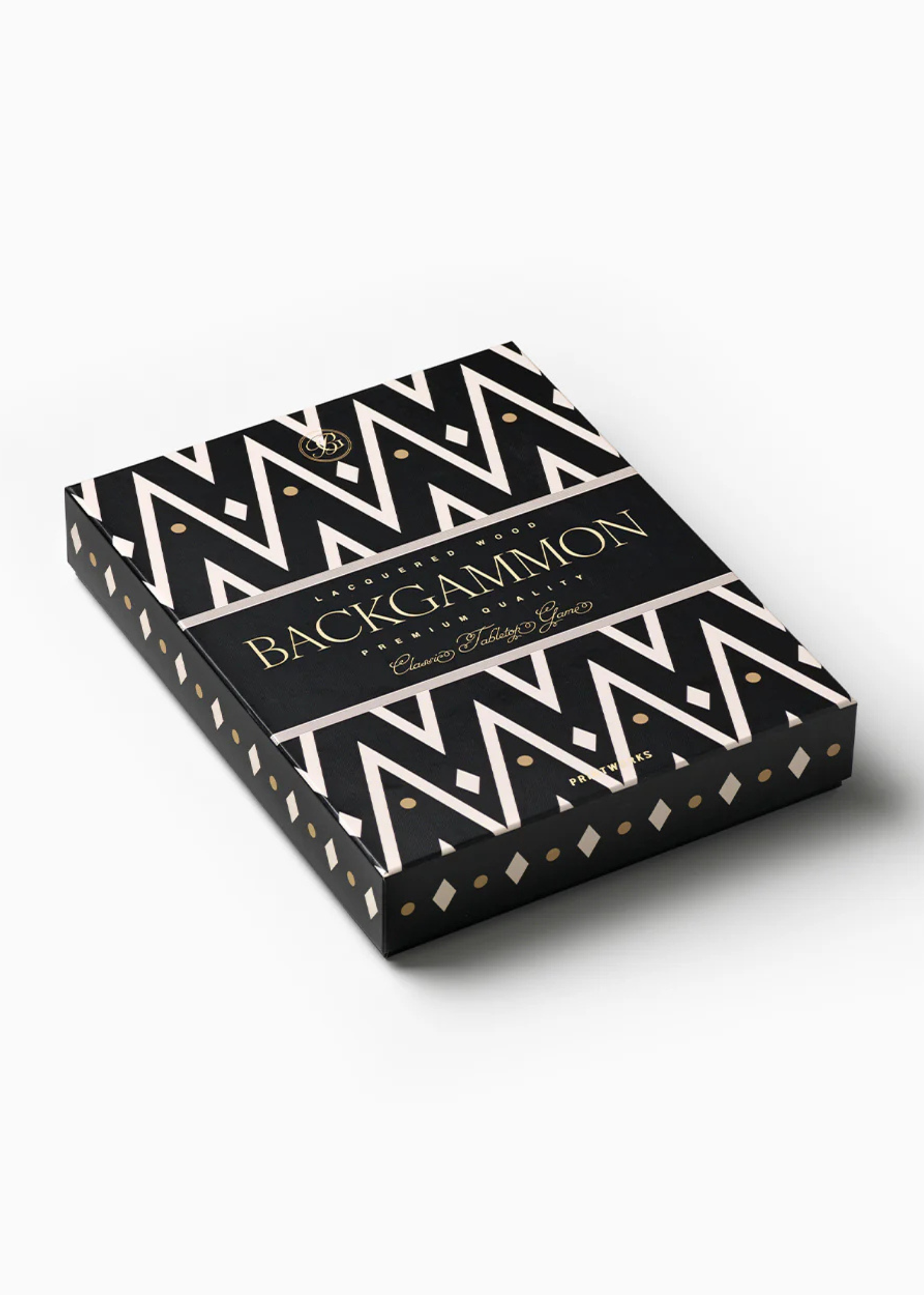 Lacquered Backgammon, Black Beige, Spiel-Set