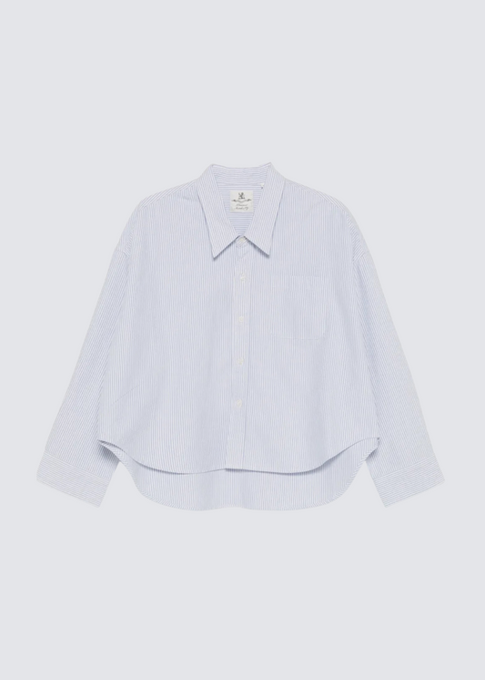 Cropped Oxford, Blue Stripe, Shirt