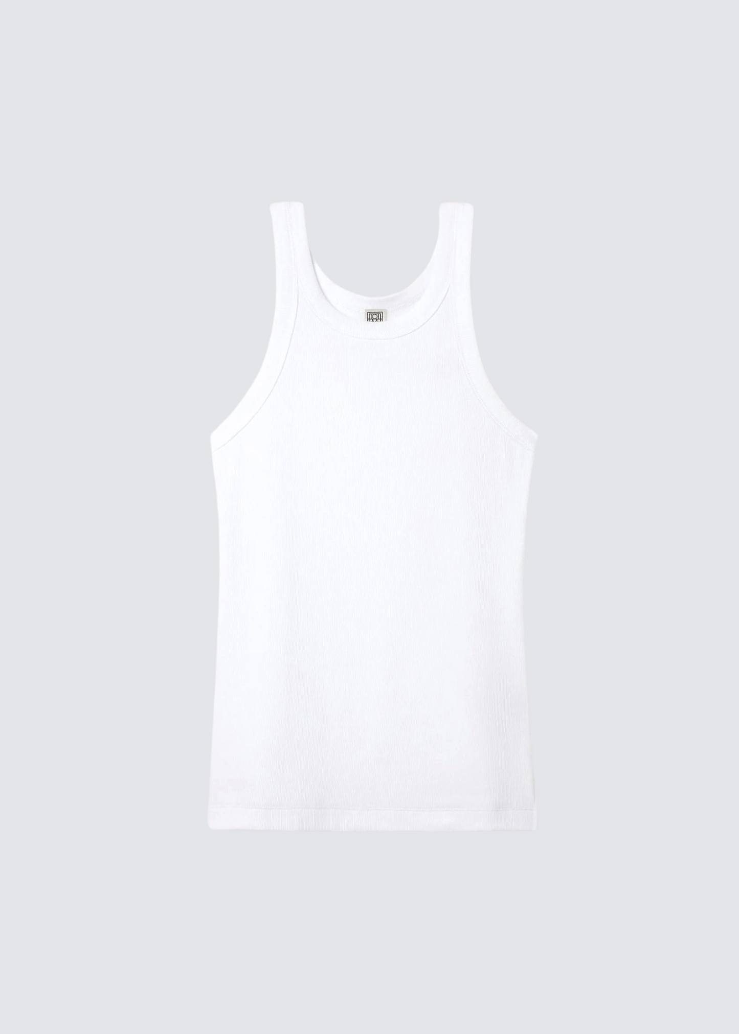 Curved Rib Tank, White, Tanktop