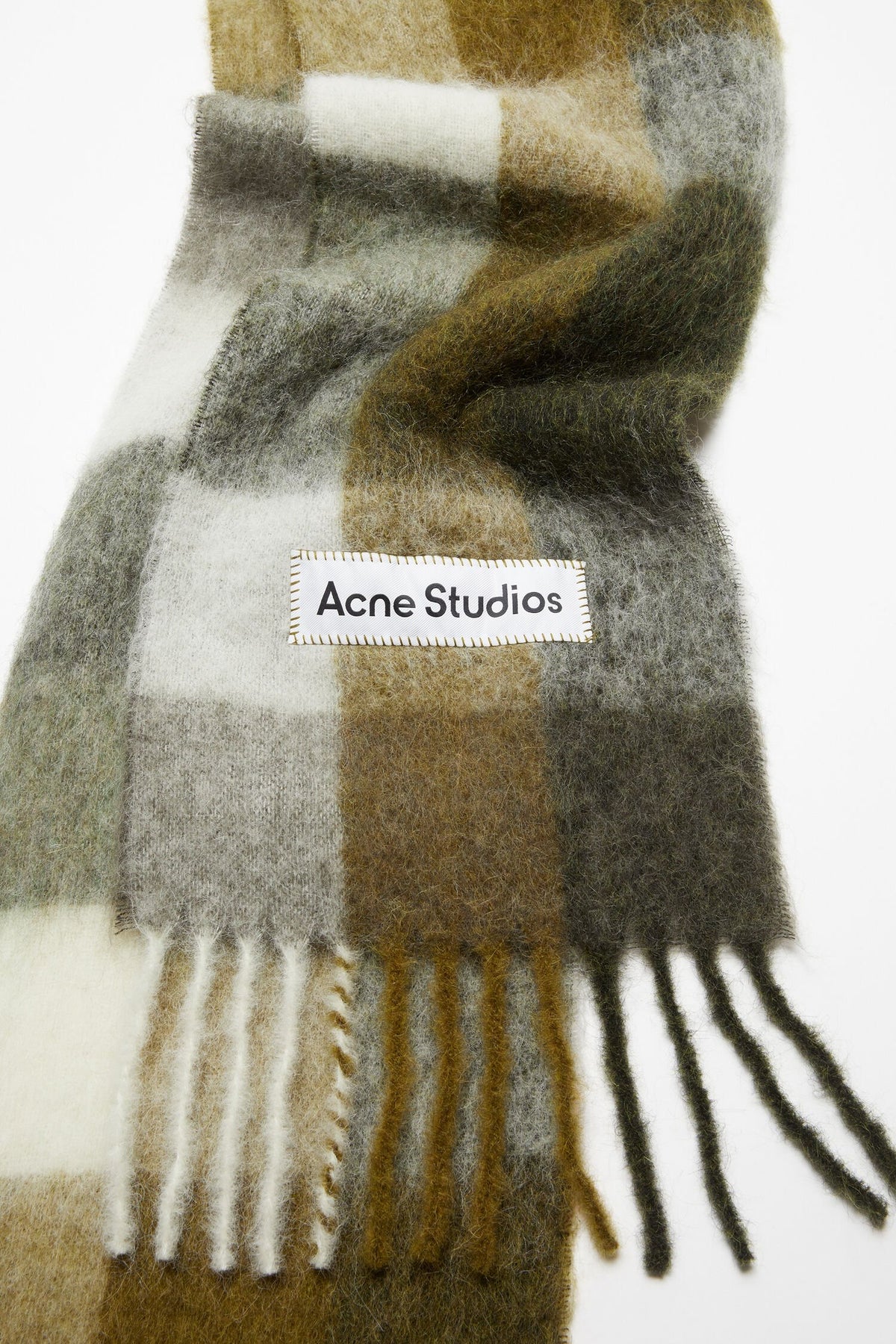Acne Studios, Woll-Mohair, Green/Caro, Scarf