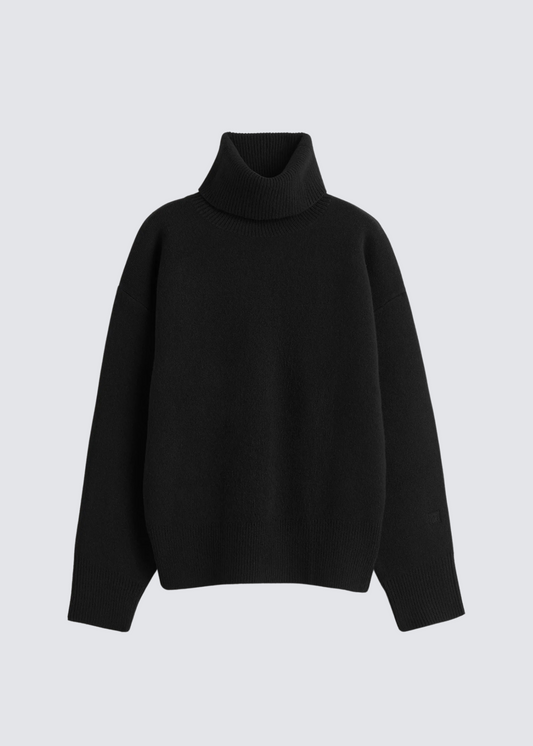 Double-Knit Turtleneck, Black, Rolli