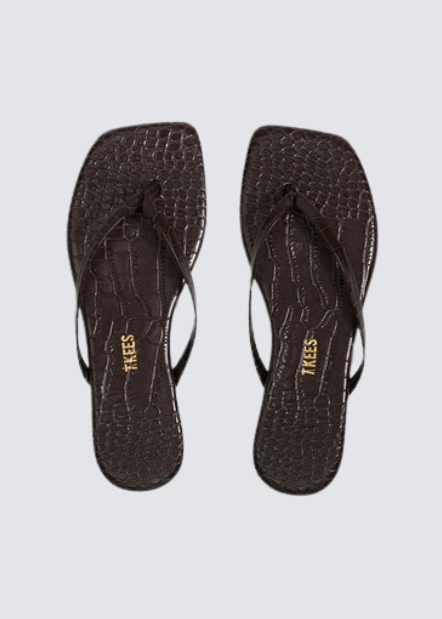 Square Toe Lily, Croc Carob, Flip Flop