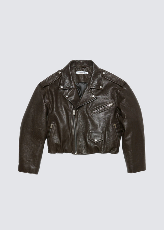 Biker Jacket, Dark Brown, Jacke