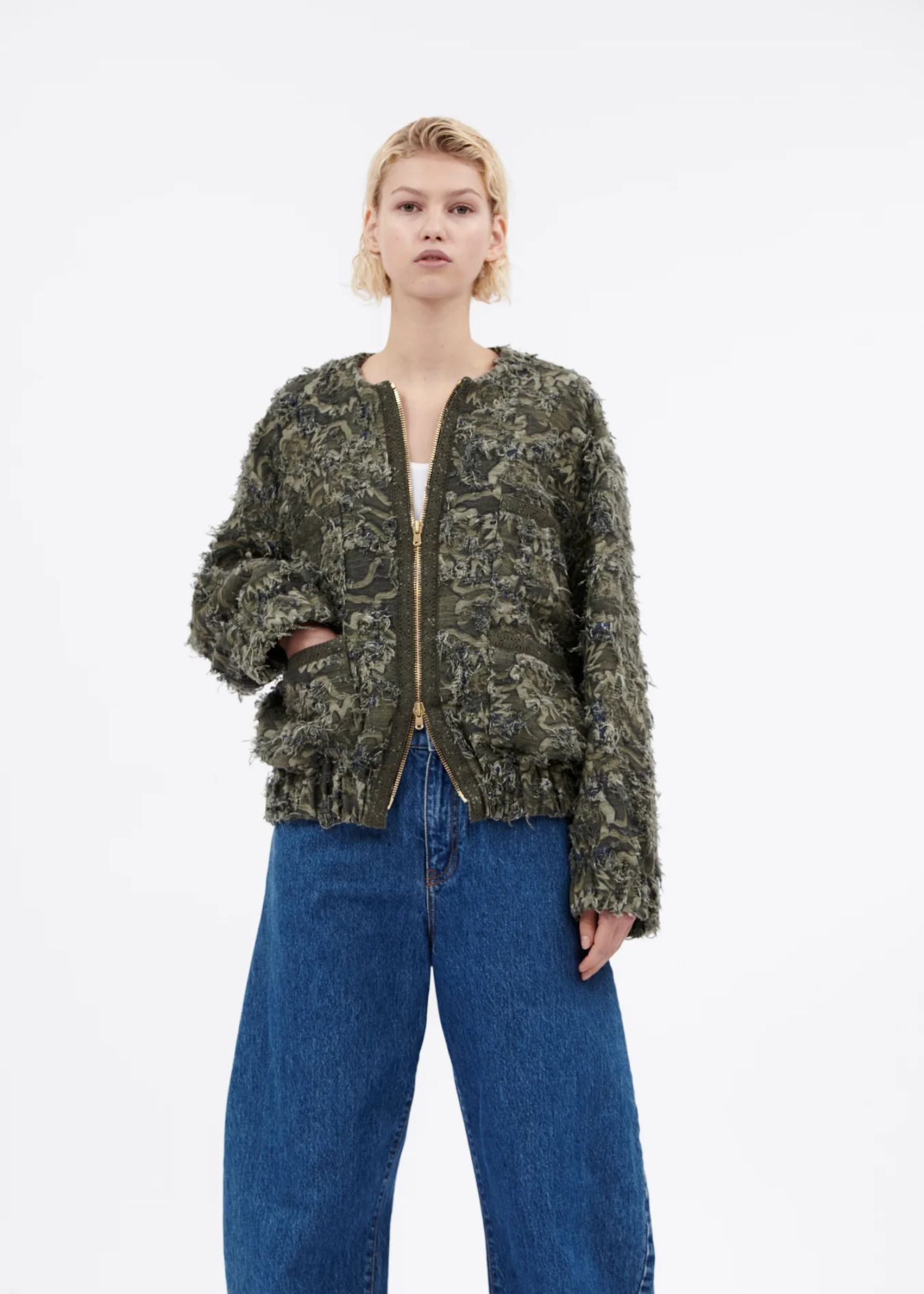 Destructured Jacquard, Dark Khaki, Jacke