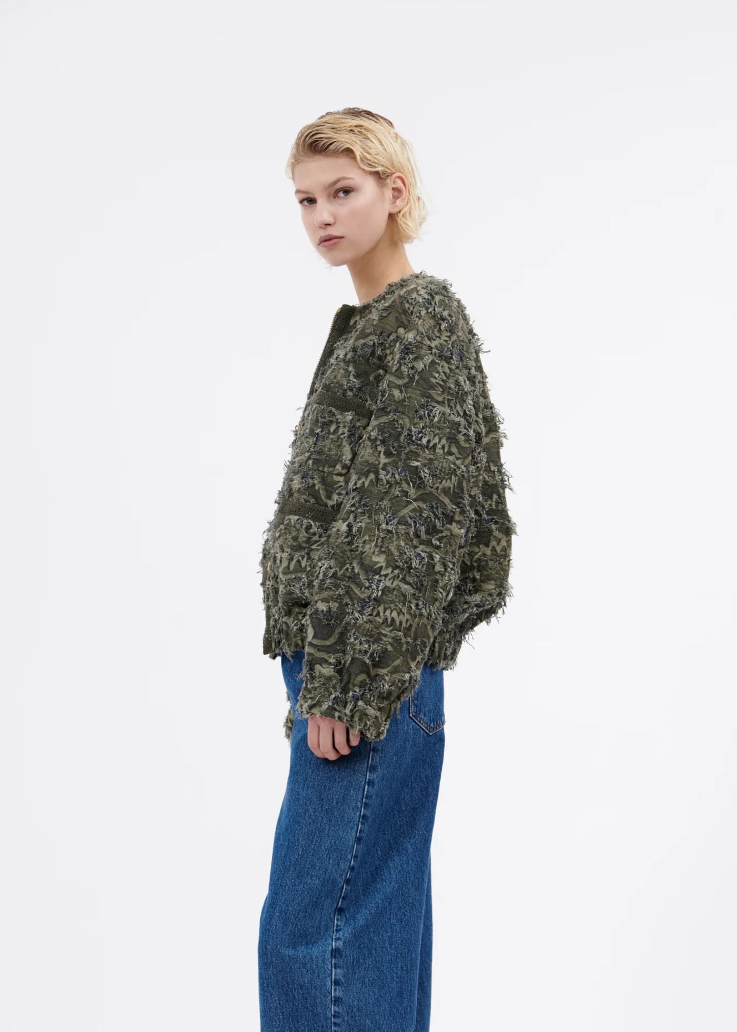 Odeeh, Destructured Jacquard, Dark Khaki, Jacke
