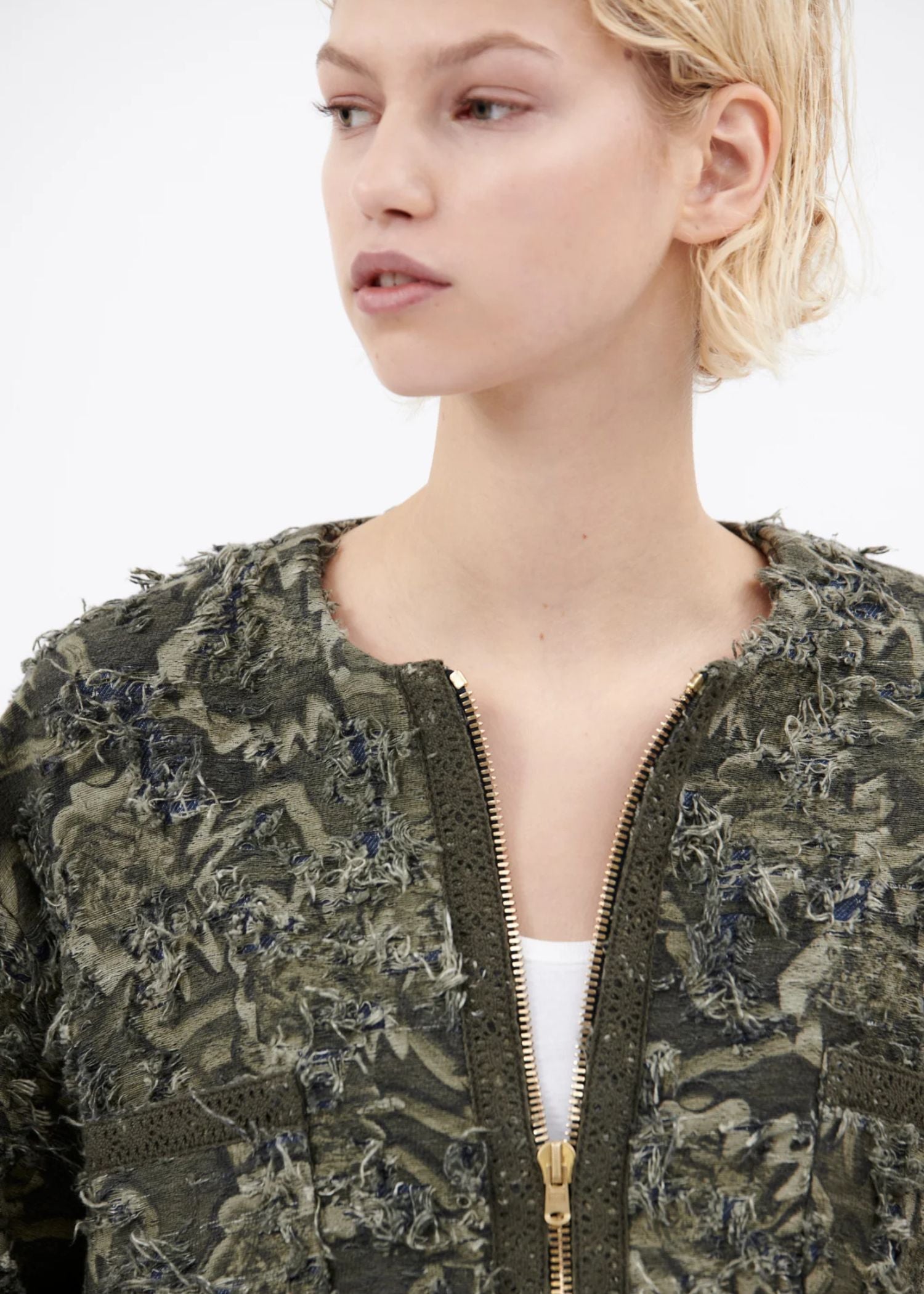 Odeeh, Destructured Jacquard, Dark Khaki, Jacke