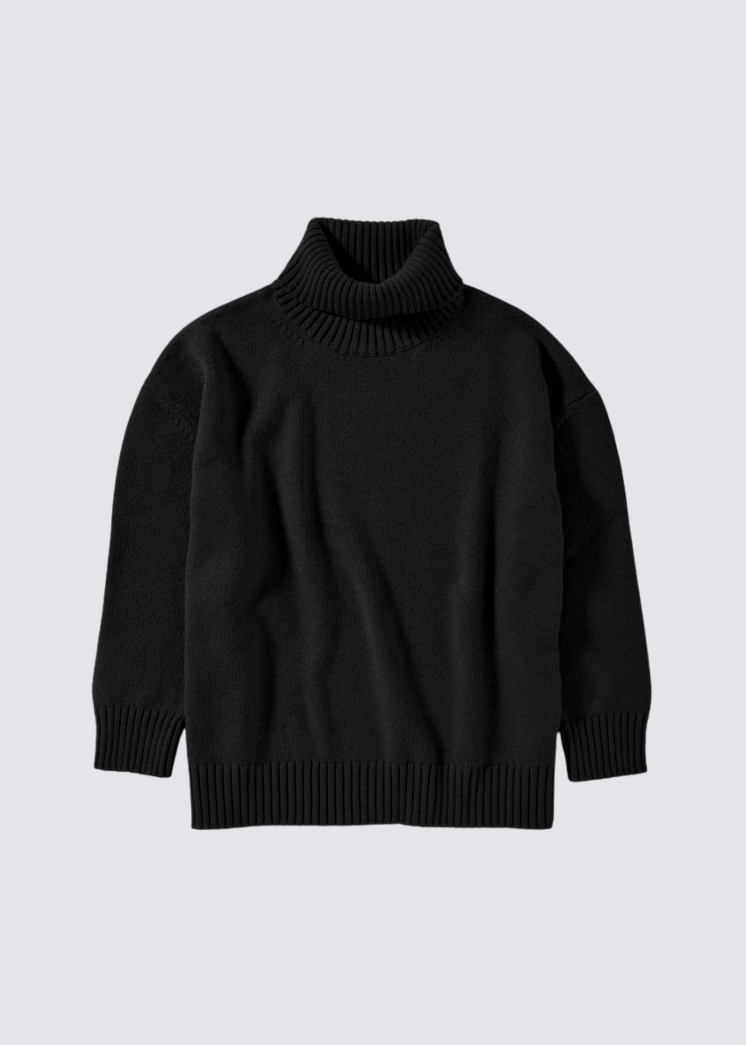 LABO.ART schwarzer Rollkragenpullover aus Schurwolle - Flatshot