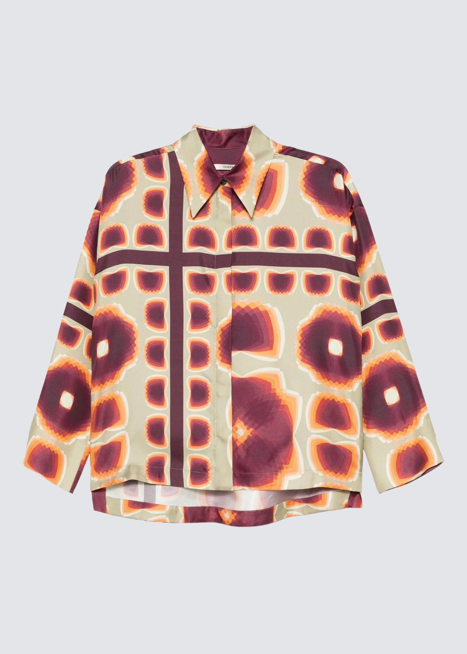 Graphic Silk, Chestnut/Red, Bluse