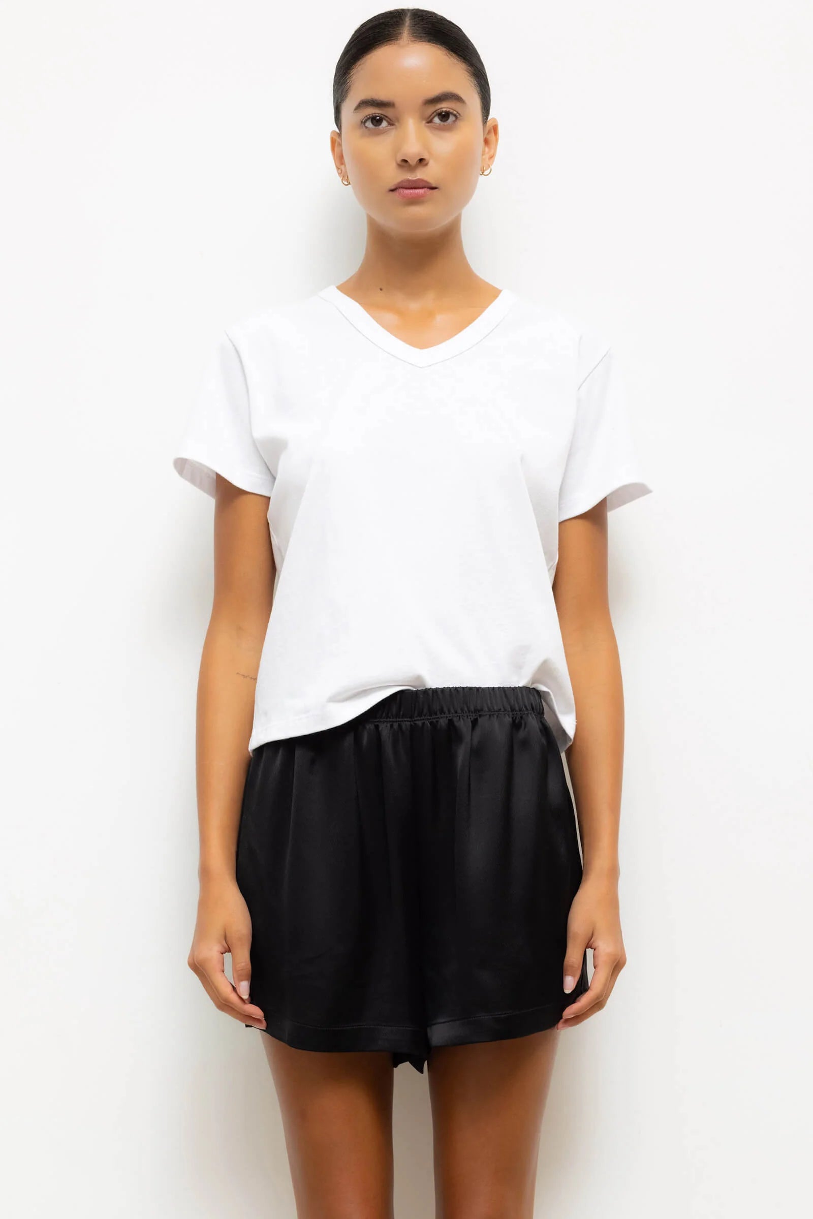 Leset, The Margo, White, V-Neck T-Shirt