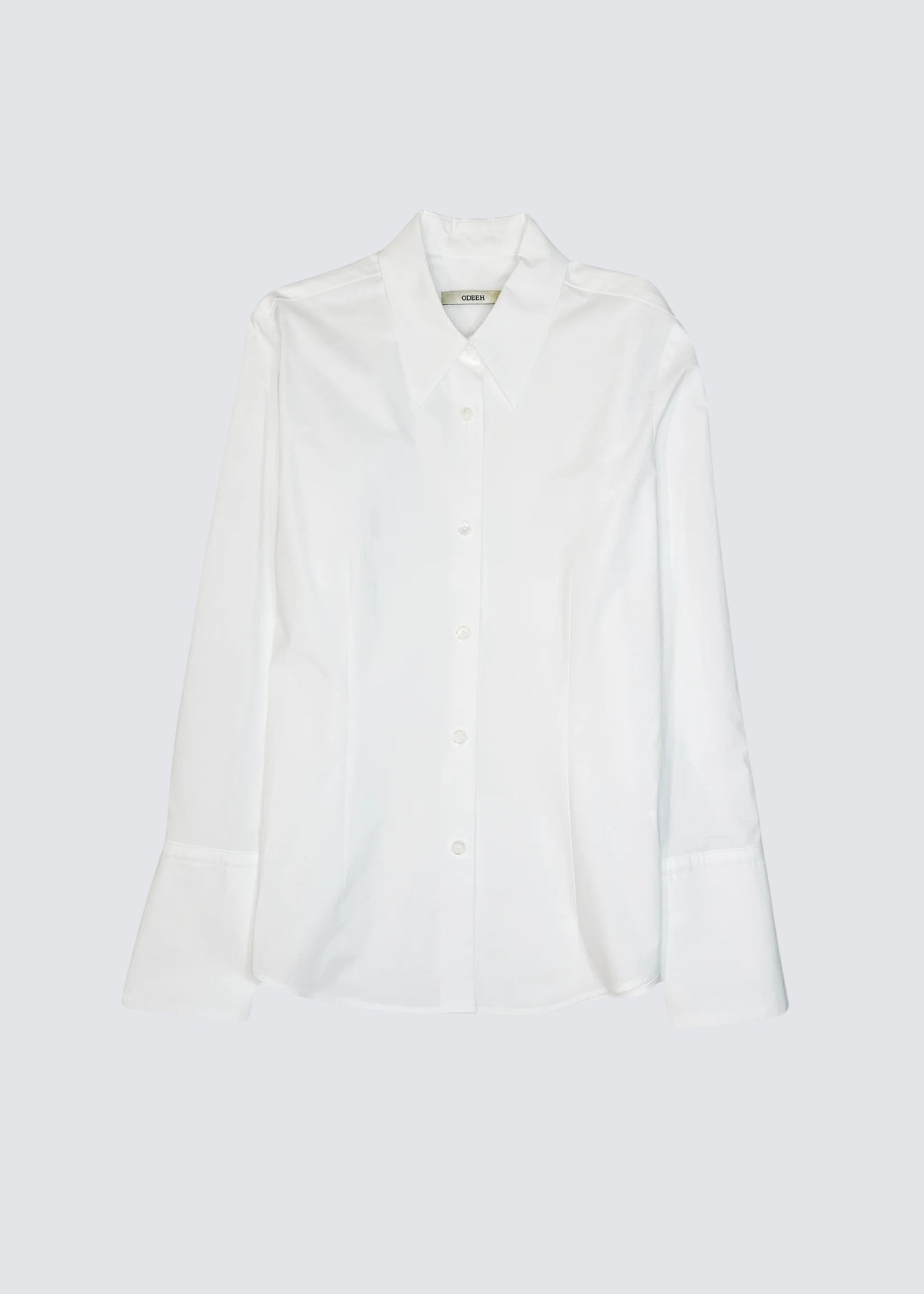 Fitted, White, Bluse