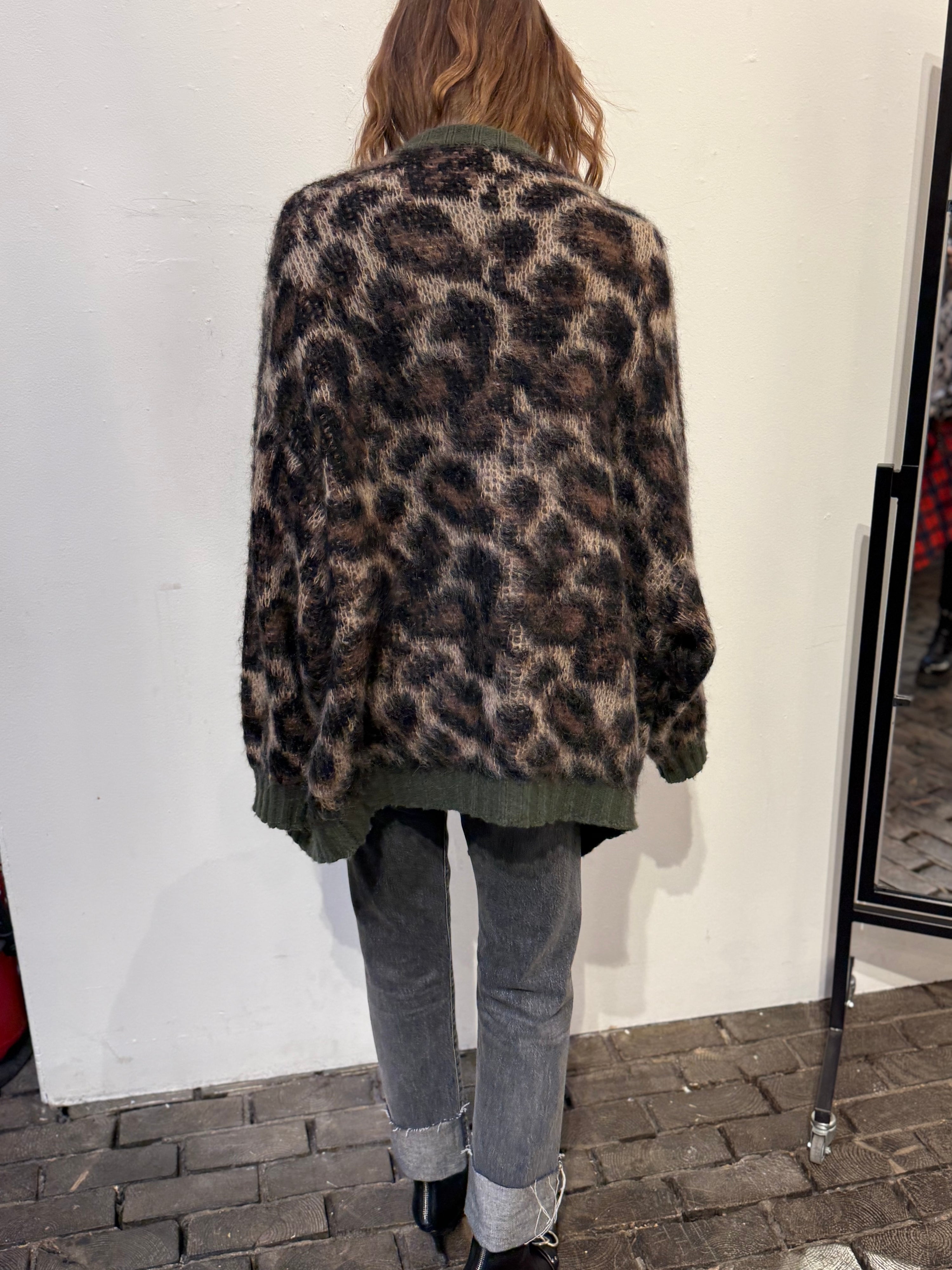 R13, Brown Leopard Mohair, Cardigan