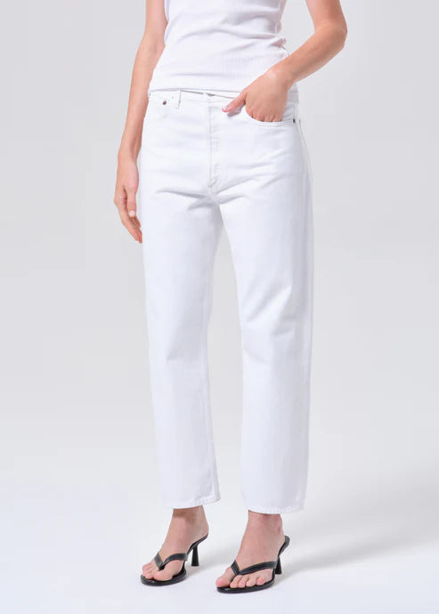 90's Crop, Mid Rise Straight, Marshmallow, Jeans