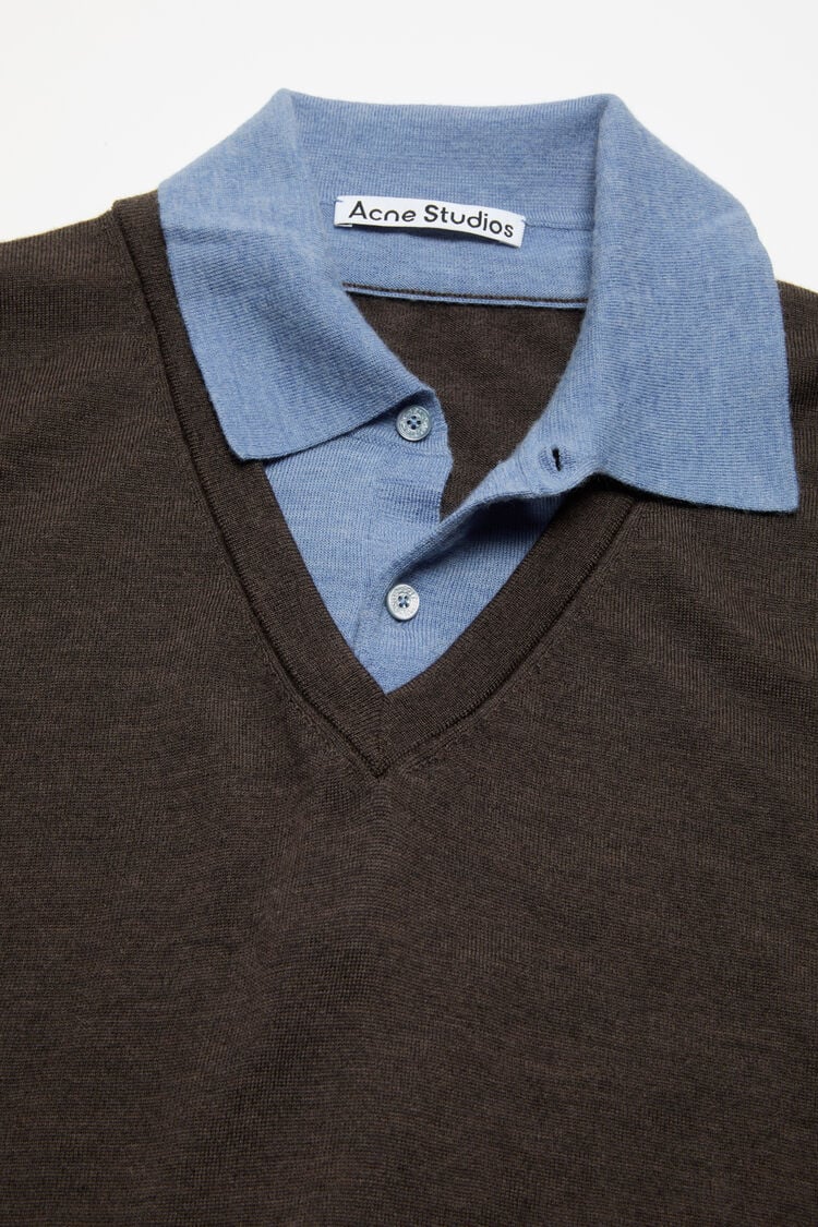 Brown/Blue, Polo-Shirt