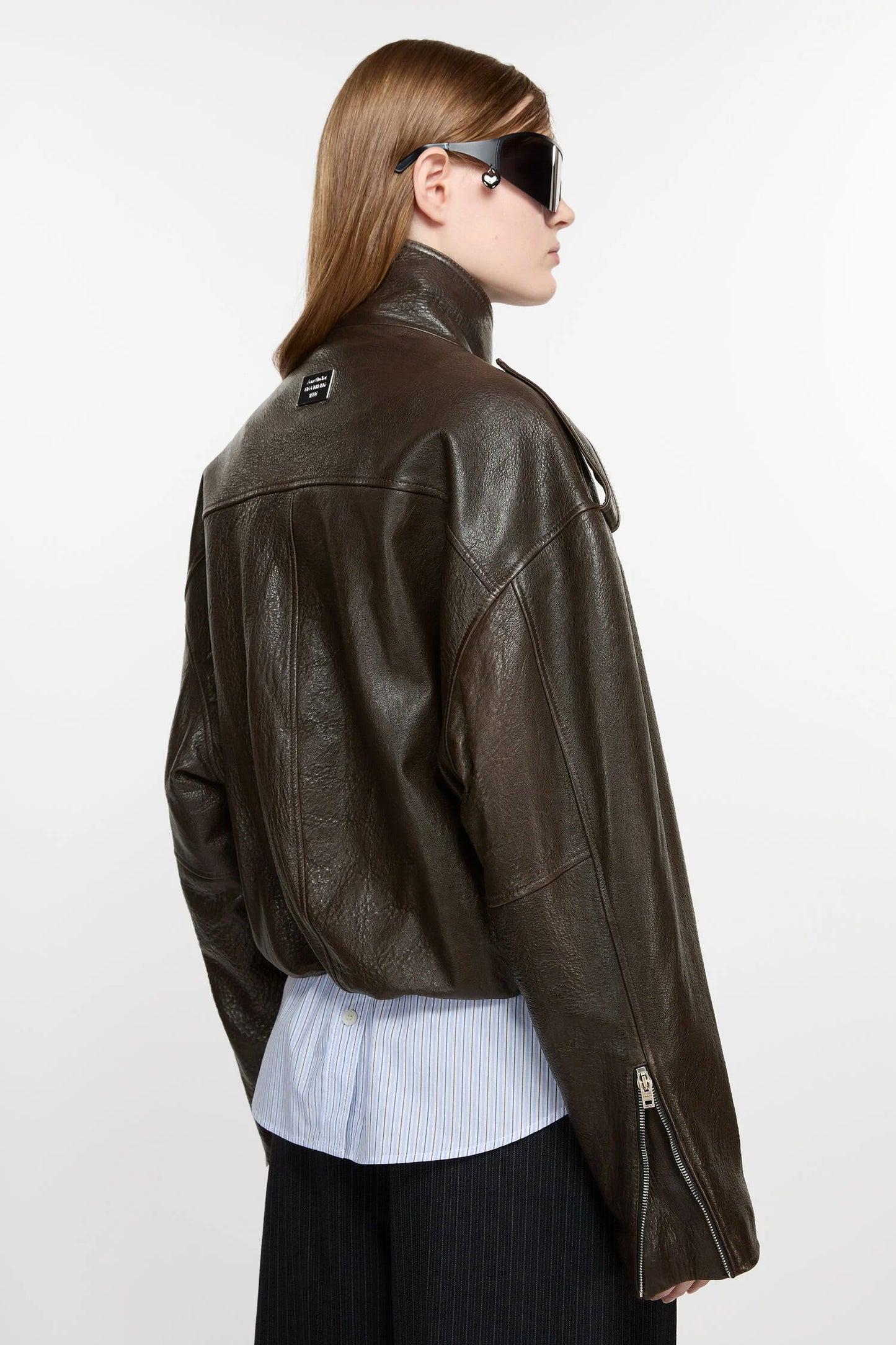 Biker Jacket, Dark Brown, Jacke