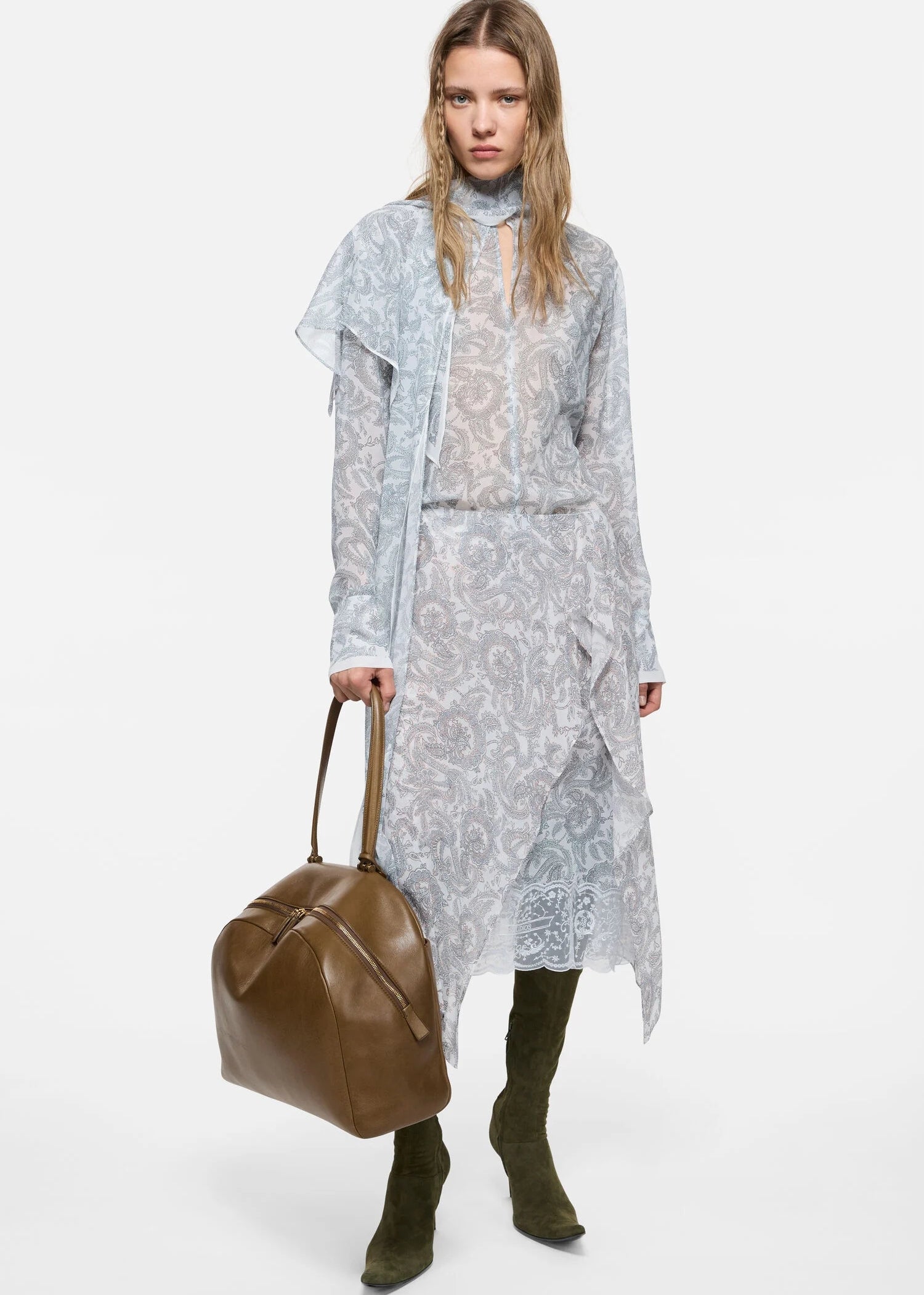 Acne Studios, Paisley, Light Blue / Beige, Bluse