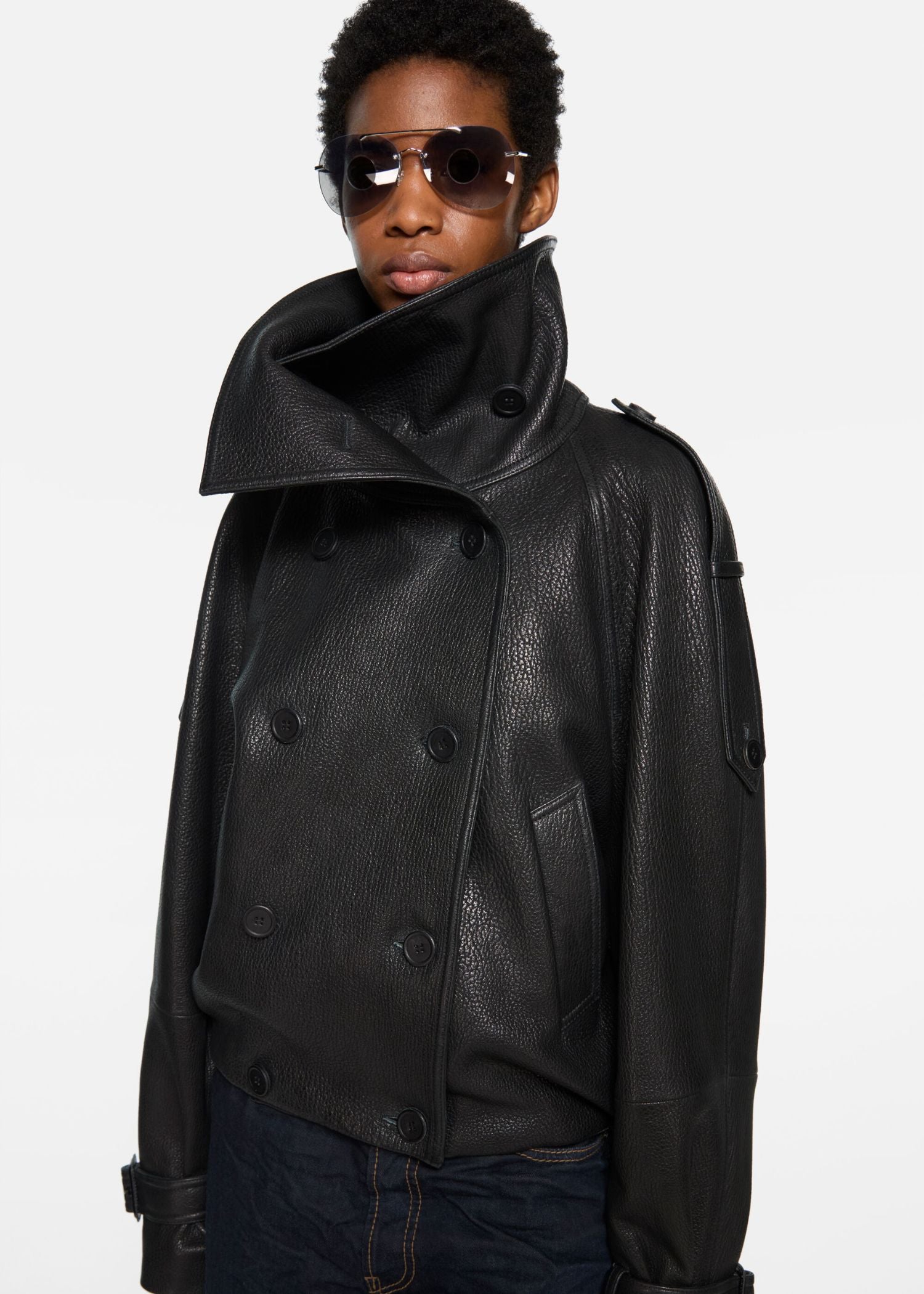 Metal Frame Eyewear, Black, Sunglasses 