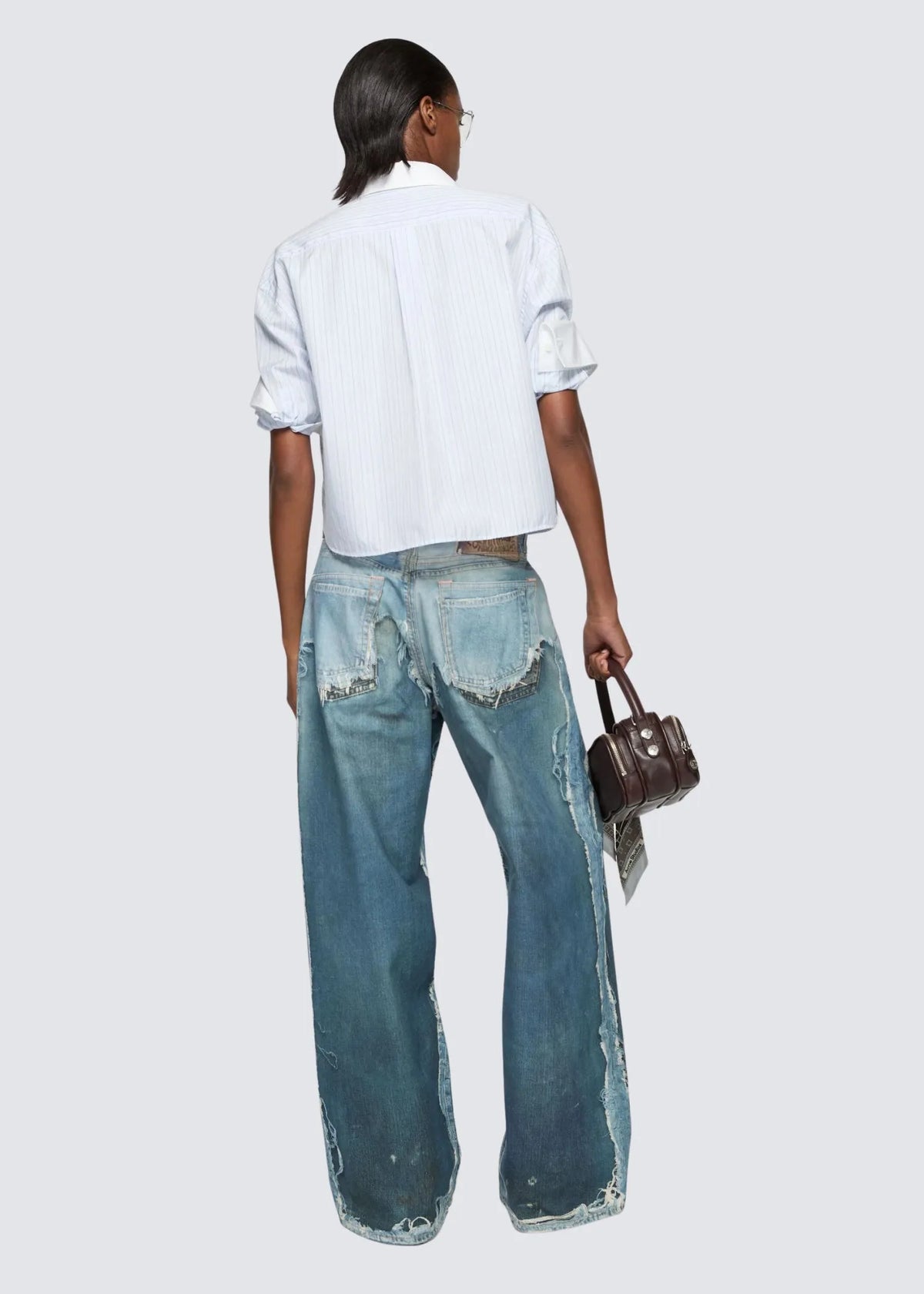 Acne Studios, Trompe L'oeil 1981 Ripped Details, Midblue, Jeans
