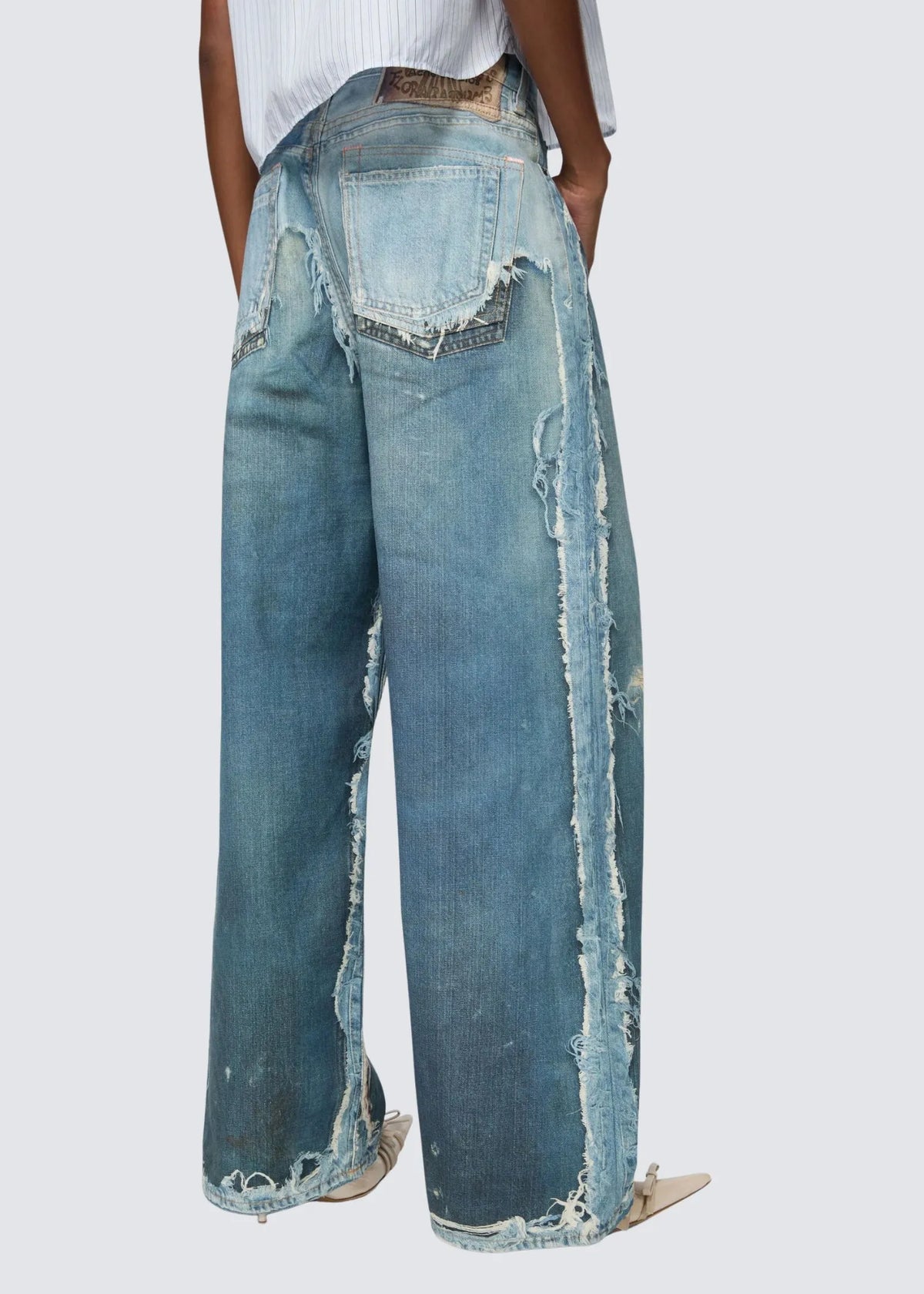 Acne Studios, Trompe L'oeil 1981 Ripped Details, Midblue, Jeans