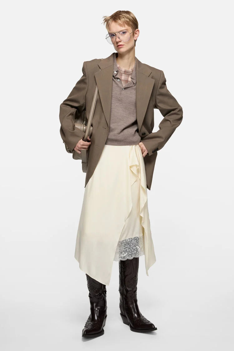 Acne Studios, Satin Lace, Cream White, Rock