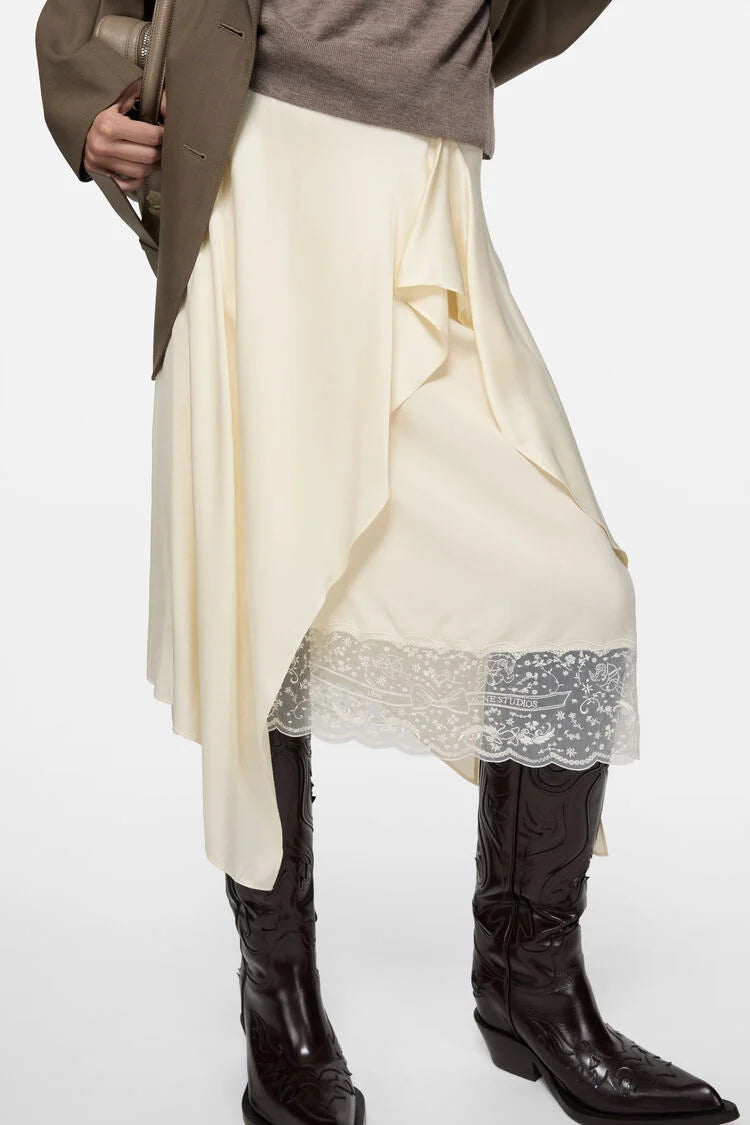 Acne Studios, Satin Lace, Cream White, Rock