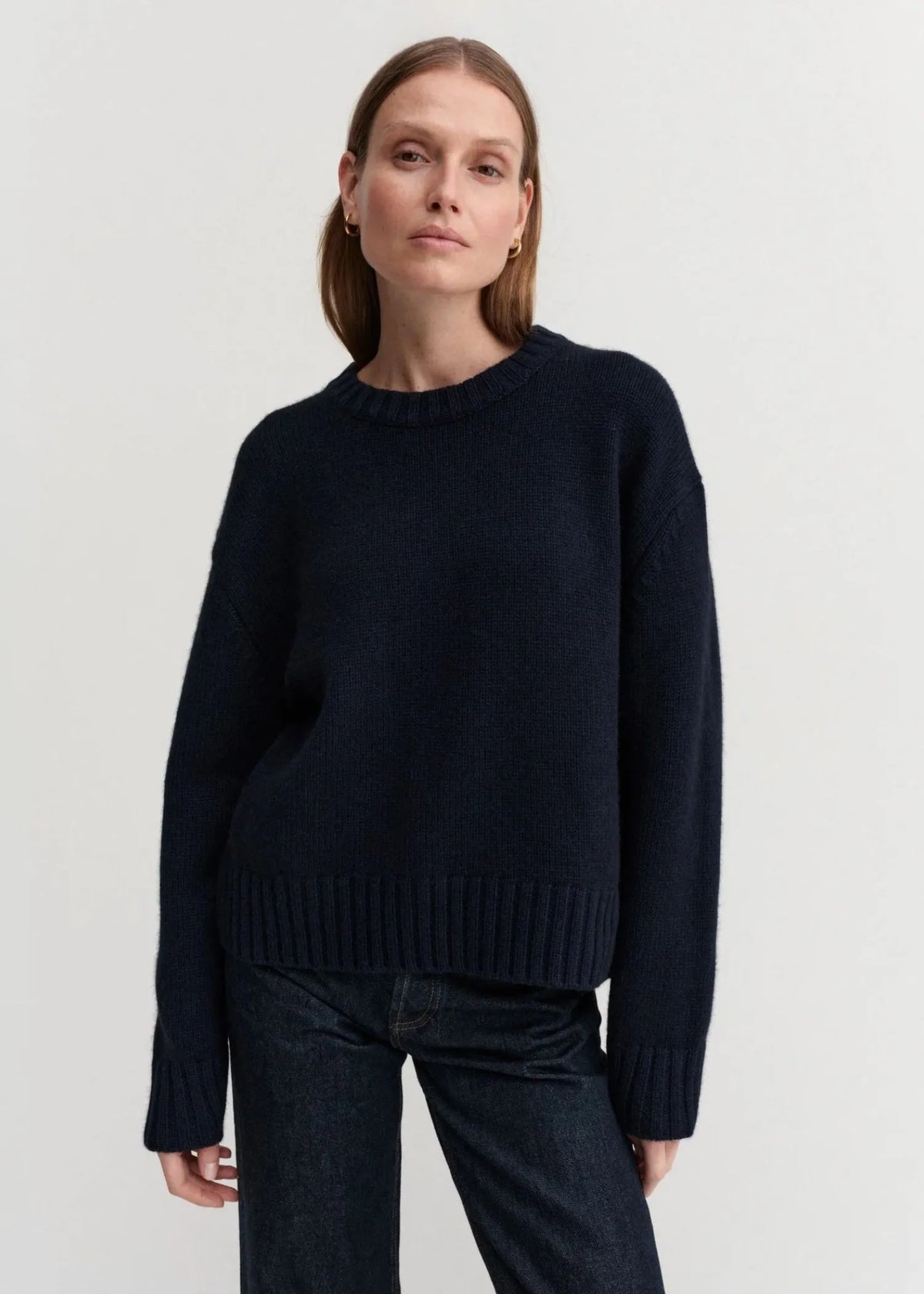 Almada Label, Cru, Navy, Pullover