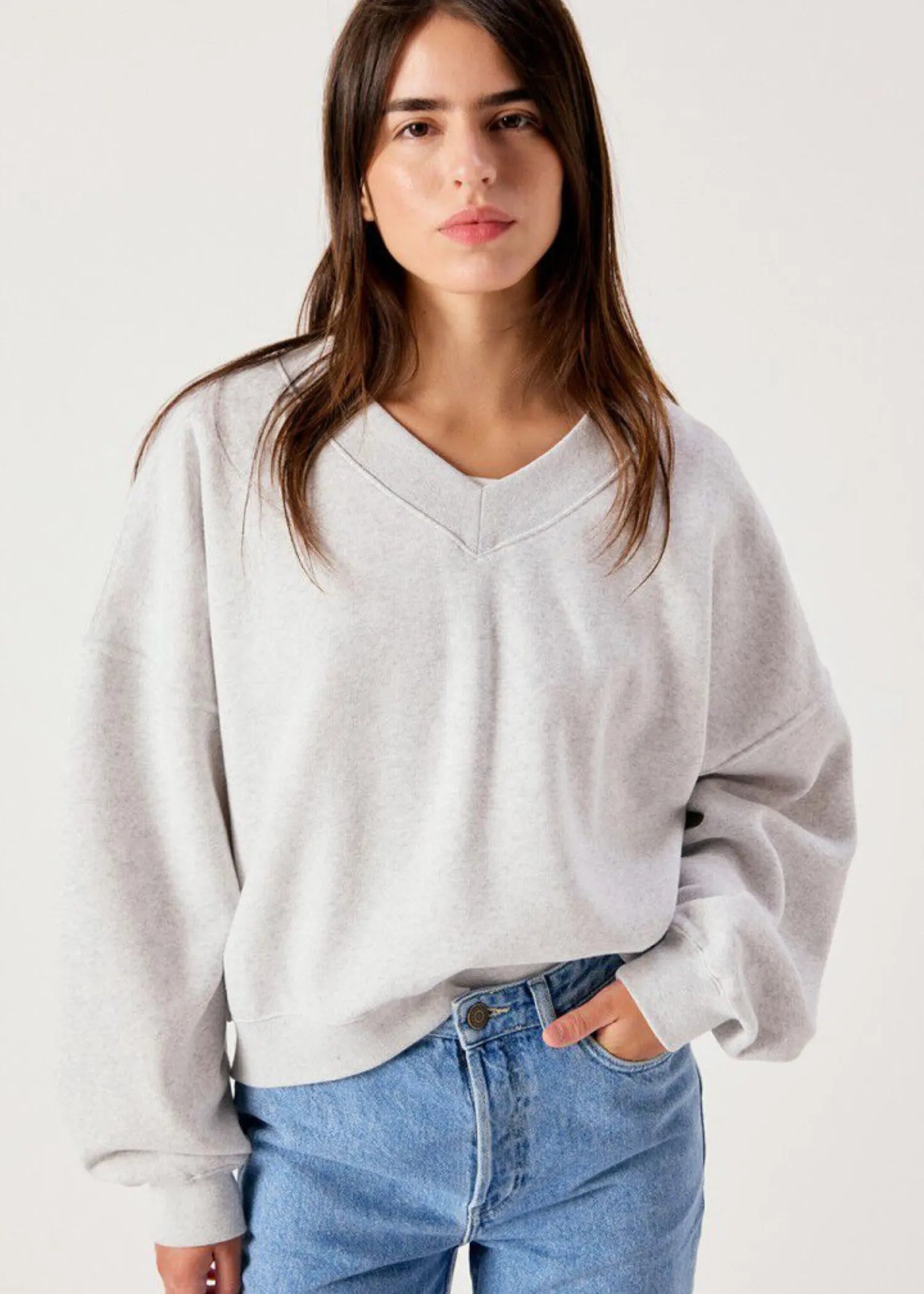 American Vintage, Baptown, Gris Chiné, Sweatshirt