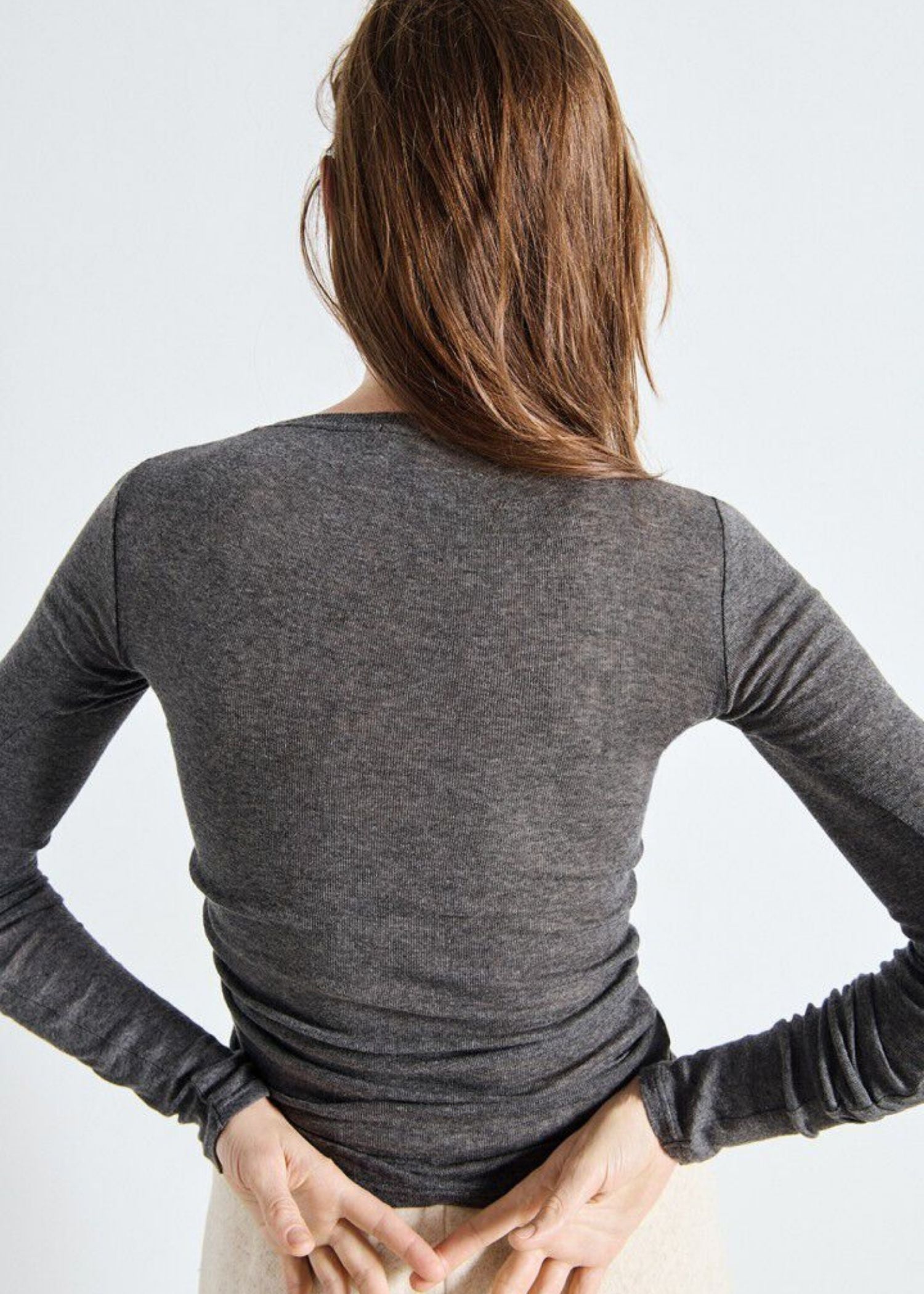 American Vintage, Massachusetts, Anthracite, Langarm Shirt
