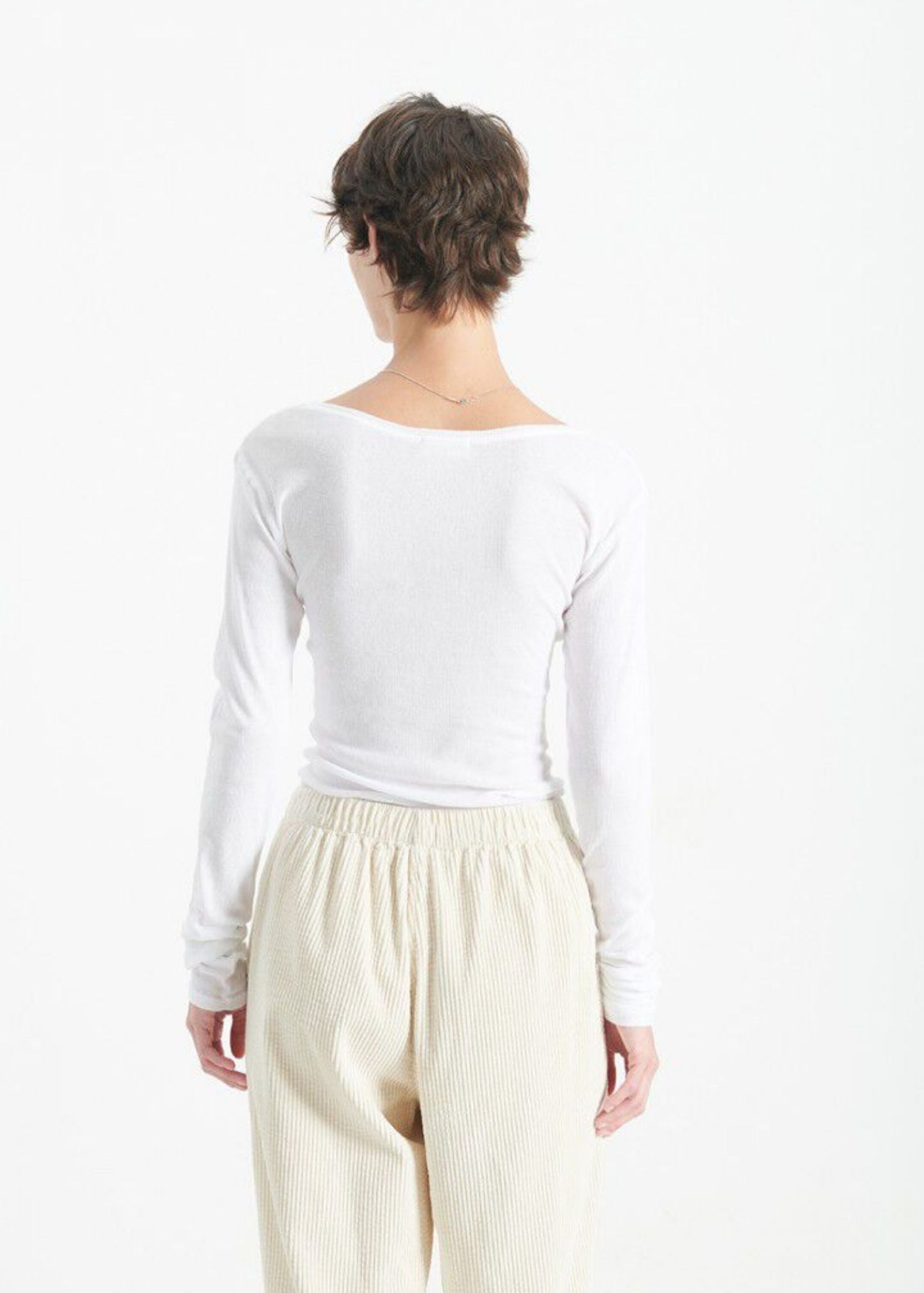 American Vintage, Massachusetts, Blanc, Langarm Shirt
