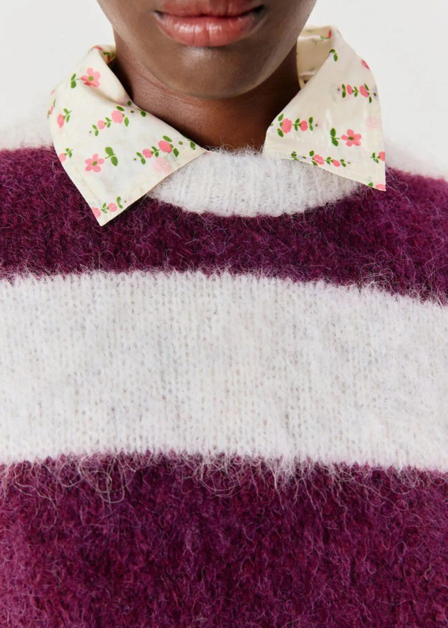 American Vintage, Niby, Rayures Cranberry, Pullunder