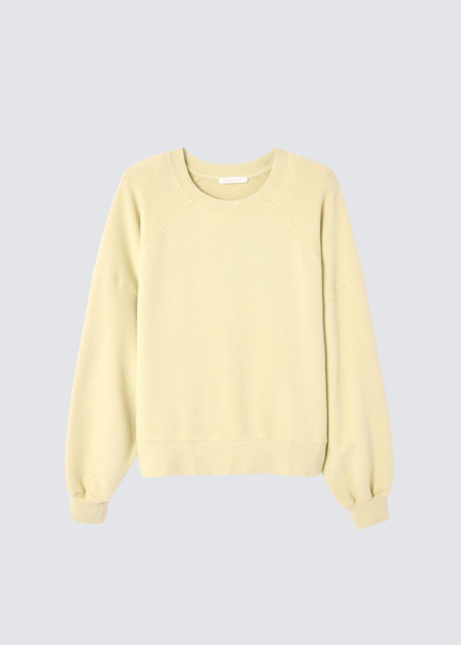 American Vintage Atubay Sweater in Pastelgelb aus einer super weichen Baumwolle - Flatshot Frontansicht 