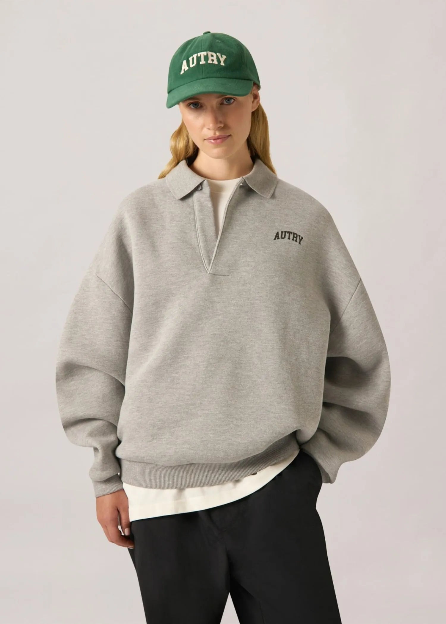 Autry, Polo Unisex, Dark Grey Melange, Sweatshirt