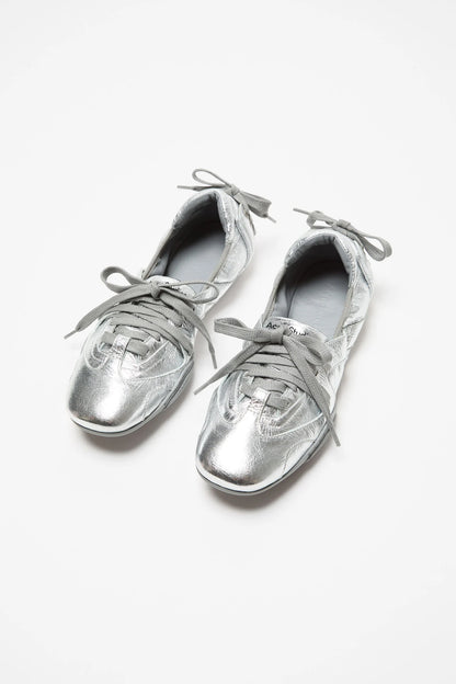 Lace-Up, Silver, Ballerina