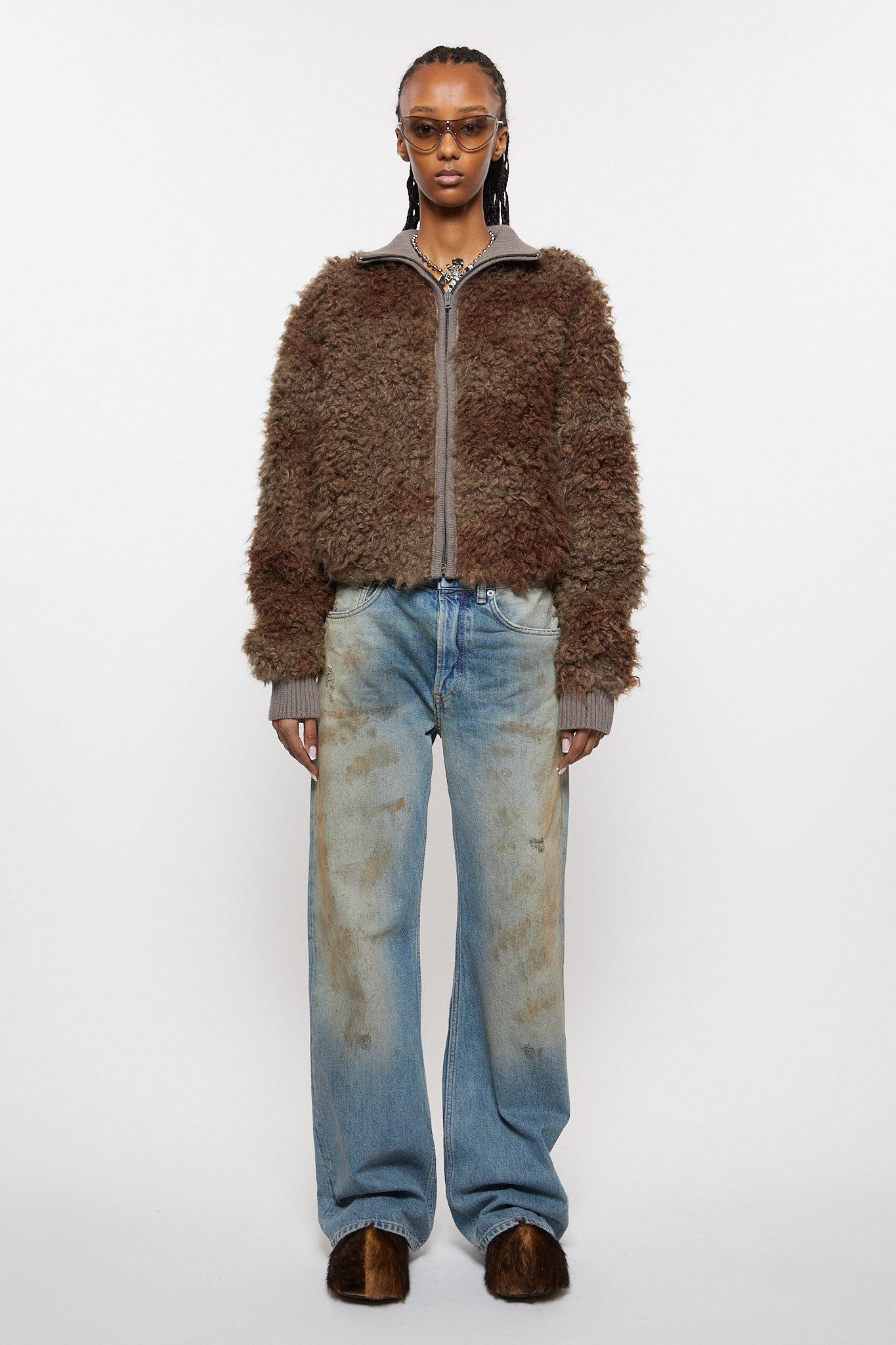 Fake Fur, Mud Brown, Jacke