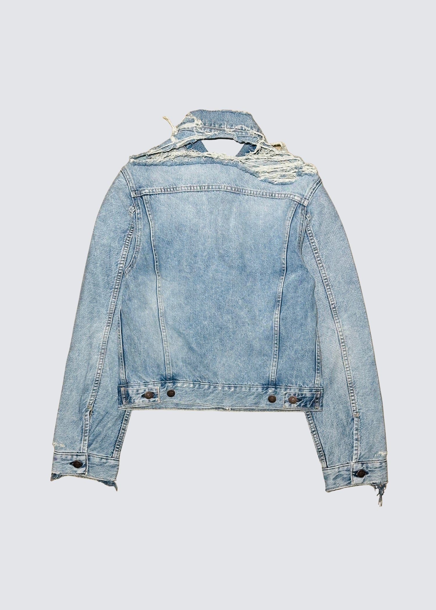 Padded Denim Jacket, Light Blue, denim jacket 