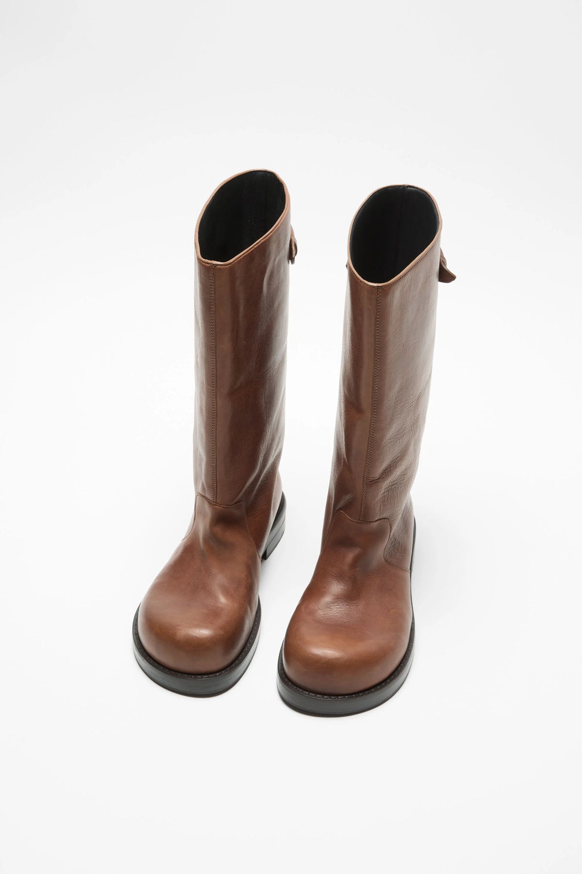Braune Leder Acne Studios Boots. Flat Shot.