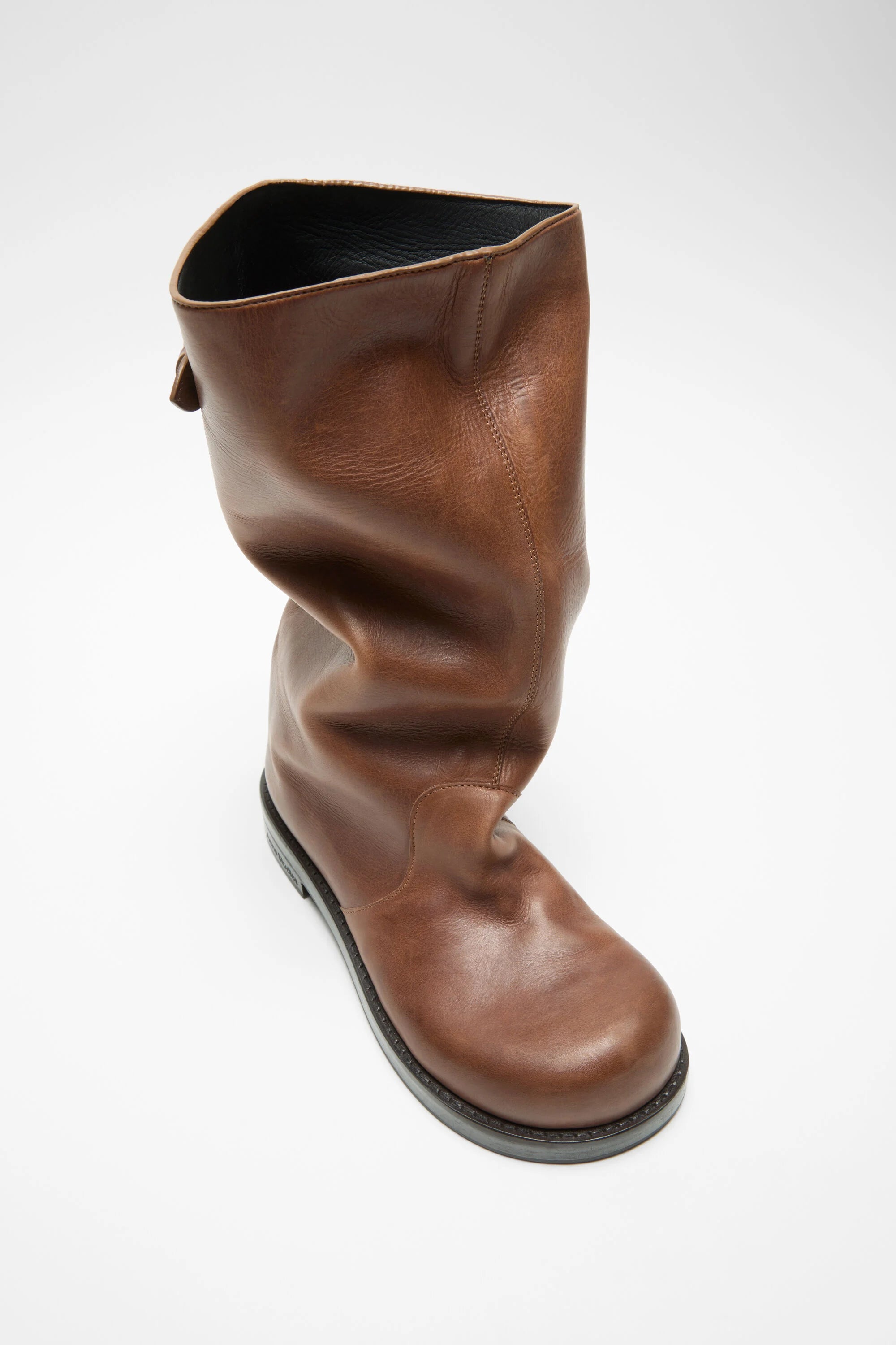 Braune Leder Acne Studios Boots. Flat Shot.