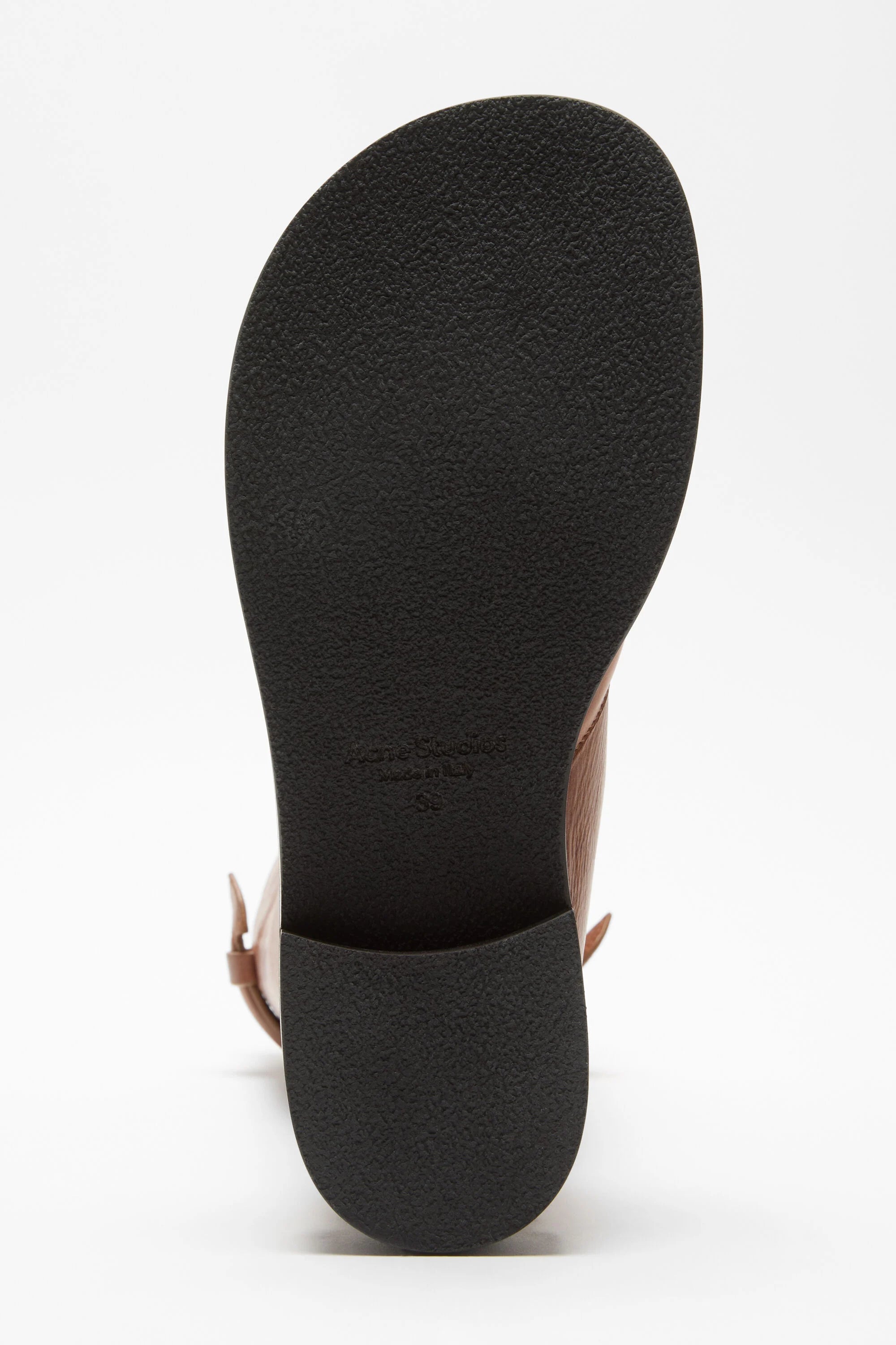 Braune Leder Acne Studios Boots. Detail Shot, Sohle.