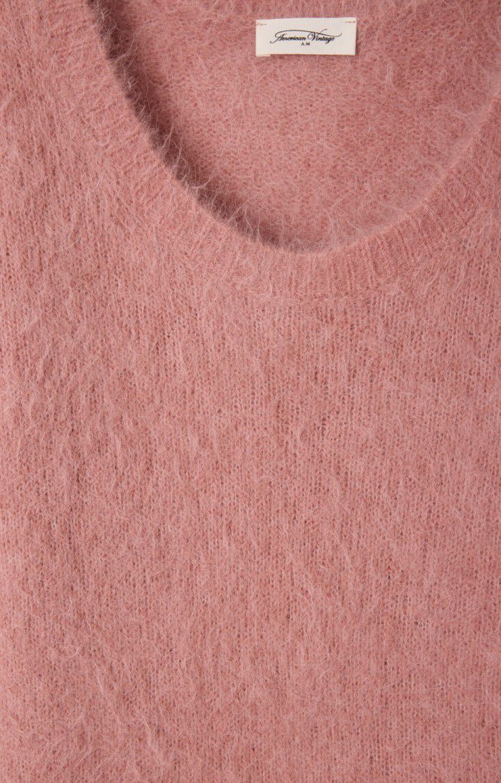 American Vintage Strickpullover in Rosa. Detail Shot.