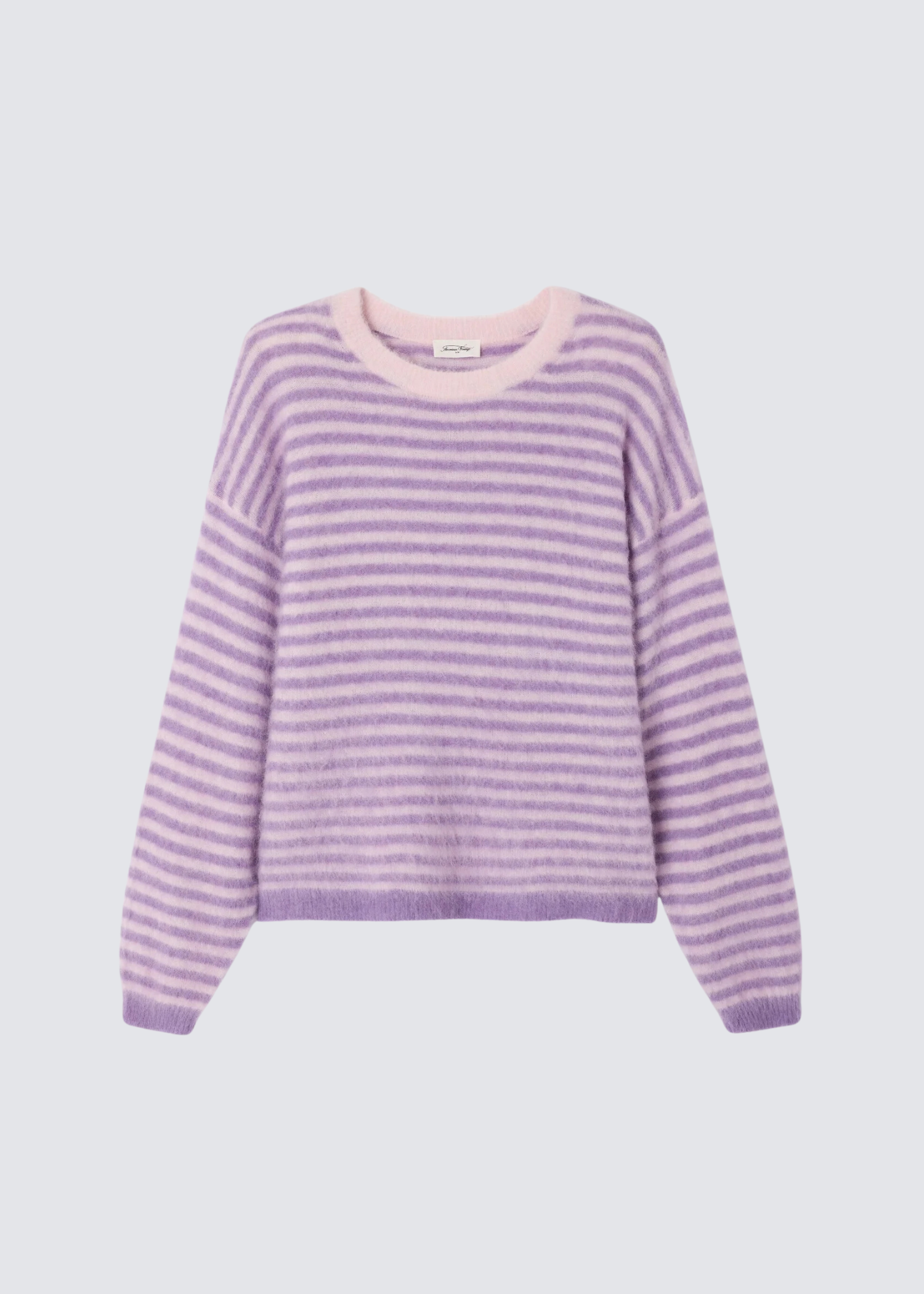 American Vintage rosa gestreifter Pullover aus Mohairgemisch - Flatshot