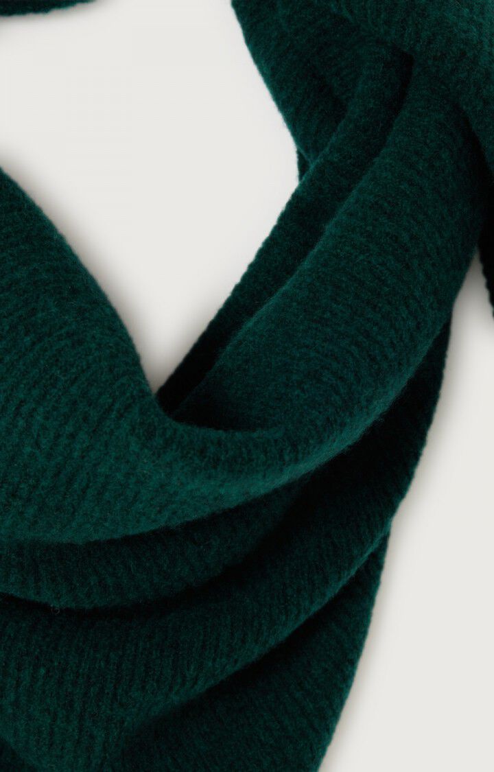 American Vintage dunkelgrüner Schal aus Wollgemisch - Flatshot Detailansicht Material